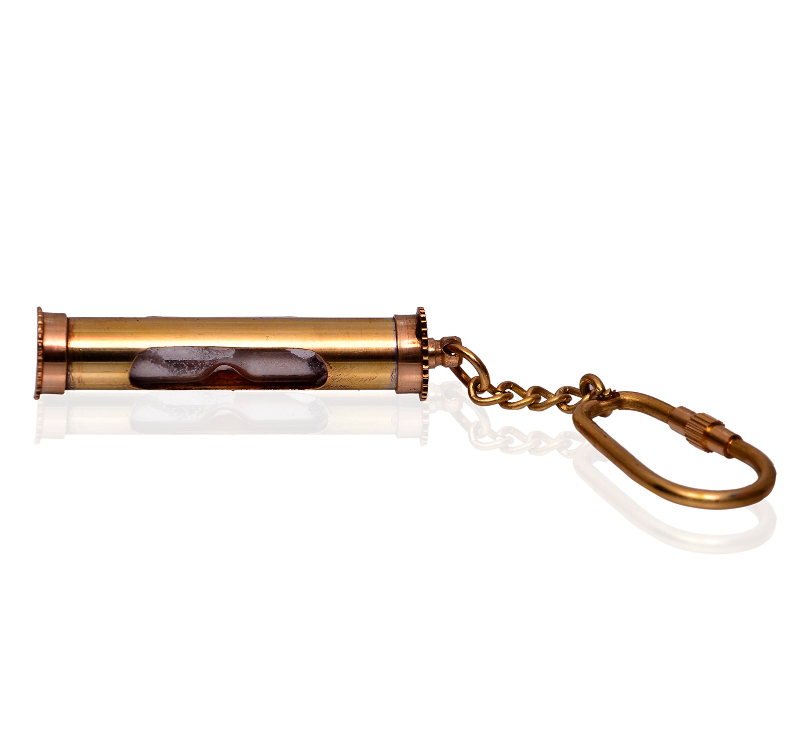 Purpledip Solid Brass Sand-Timer Shaped Keychain, Key Ring & Hook - Unique Handcrafted Gift for Home, Office & Travel (10583) - Perfect for Key Organization, Bag Accessories & Decorative Gifts