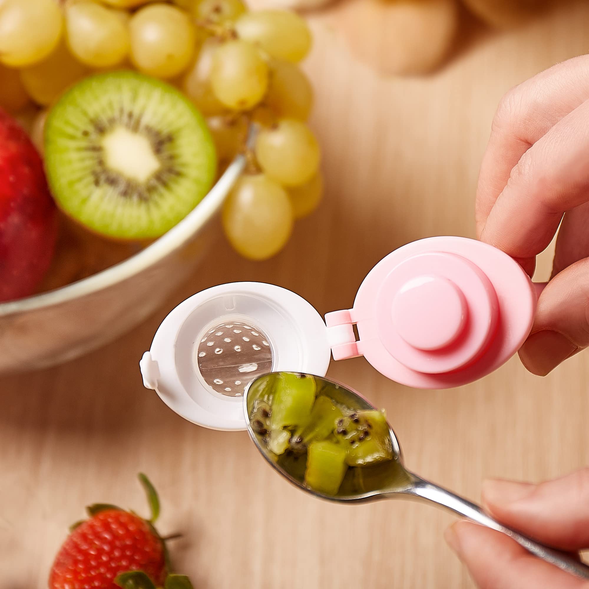 2 Pack Baby Fruit Feeders with 6 Replacement Teats (3 Sizes) - BPA-Free Hygienic Silicone for Infants & Toddlers - Perfect for Purees, Vegetables, Teething Relief & On-the-Go Feeding