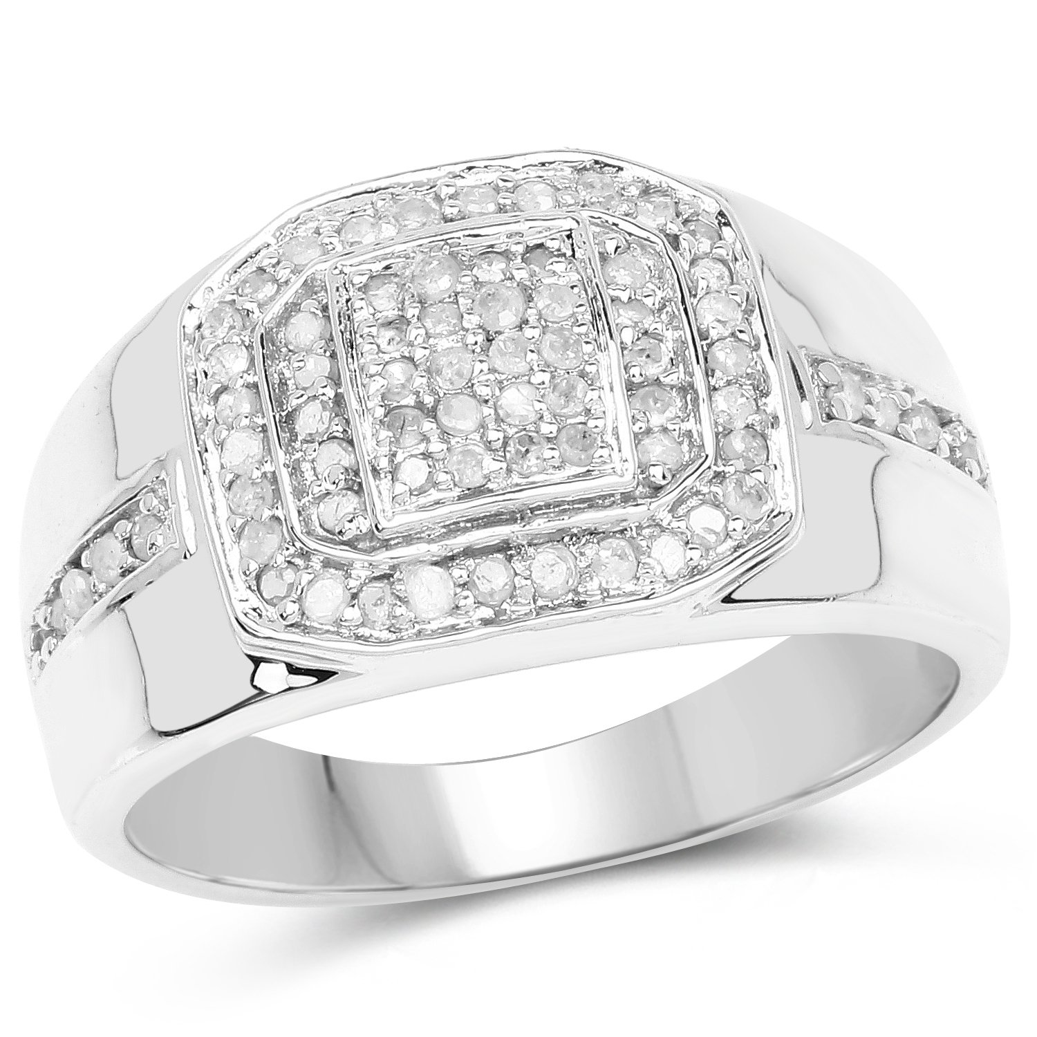 14K Yellow Gold Plated 0.29ct Genuine White Diamond .925 Sterling Silver Ring for Women - Elegant Wedding, Engagement & Anniversary Jewelry Gift