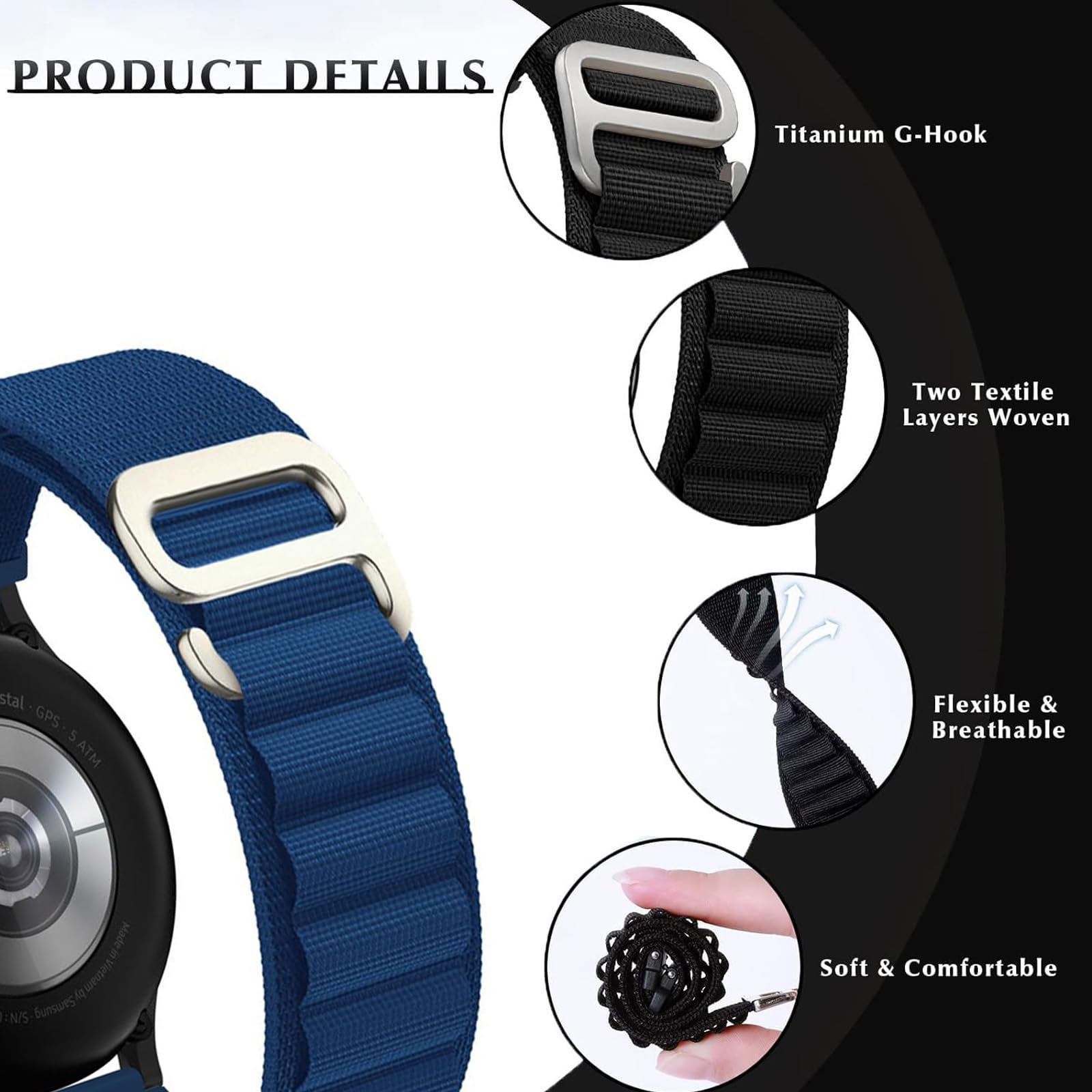 Premium Alpine Loop Band for Apple Watch Ultra 2/1, Series 10/9/8/7/SE/6/5/4/3/2/1 - 49mm 46mm 45mm 44mm 42mm 41mm 40mm 38mm - Durable Nylon Sport Strap for Men & Women - Perfect for Hiking, Running & Outdoor Activities