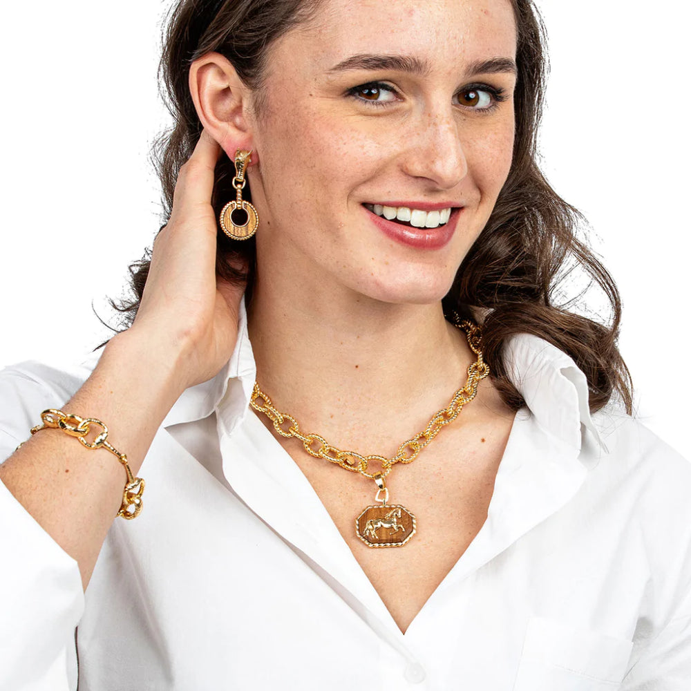 Elegant Capucine de Wulf Equestrian Horse Pendant Necklace - Perfect for Horse Lovers & Equestrian Fashion Jewelry Gifts