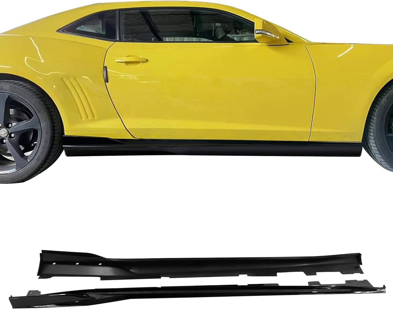 2016-2024 Chevy Camaro Side Skirt Rocker Panel Extension Splitters - PP Material Body Kit Molding for Enhanced Style & Protection - Perfect for Car Shows, Racing & Street Performance