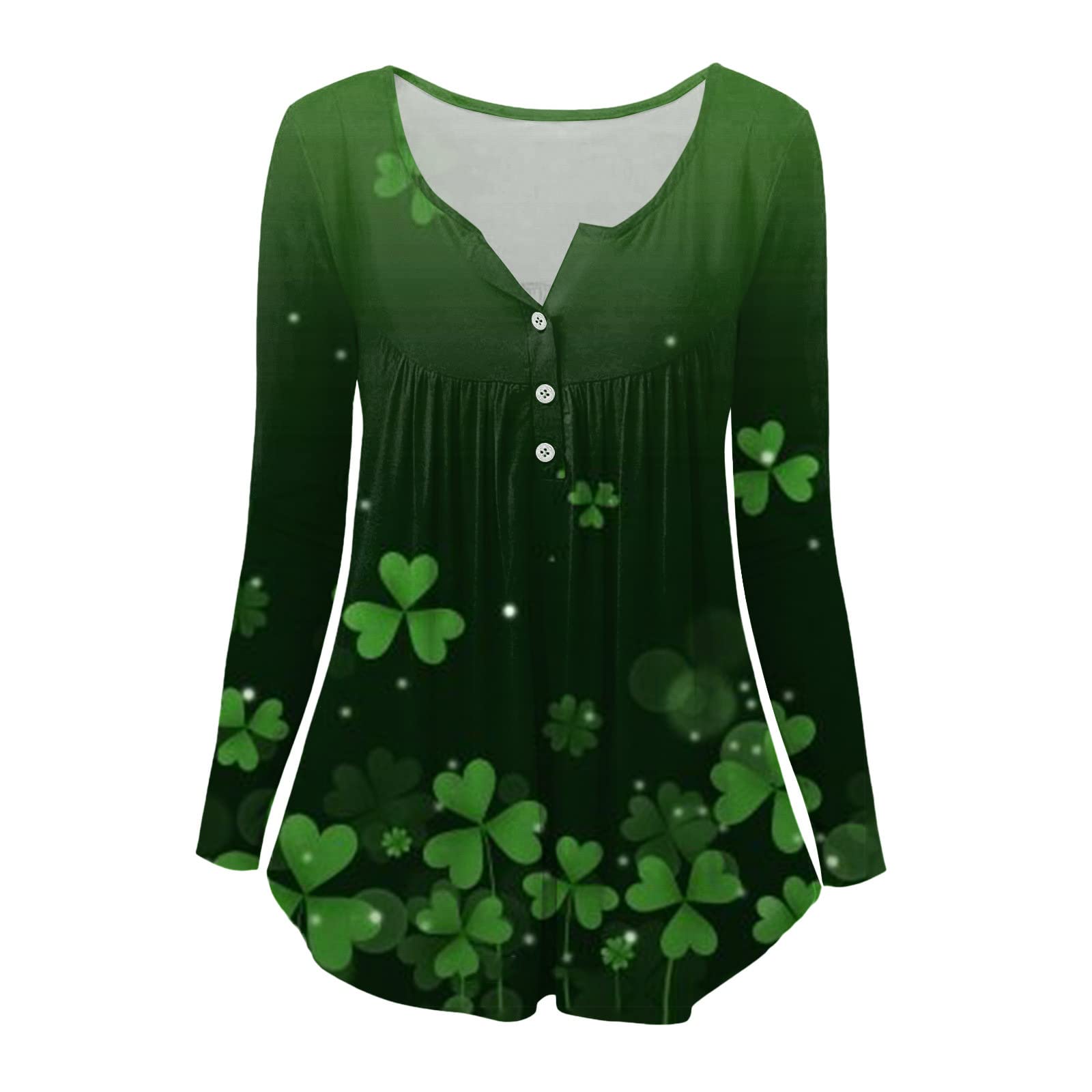 St. Patrick's Day Shirts for Women - Long Sleeve Casual Printed T-Shirts with Festive Designs - Perfect for Irish Themed Parties, Parades & Holiday Celebrations