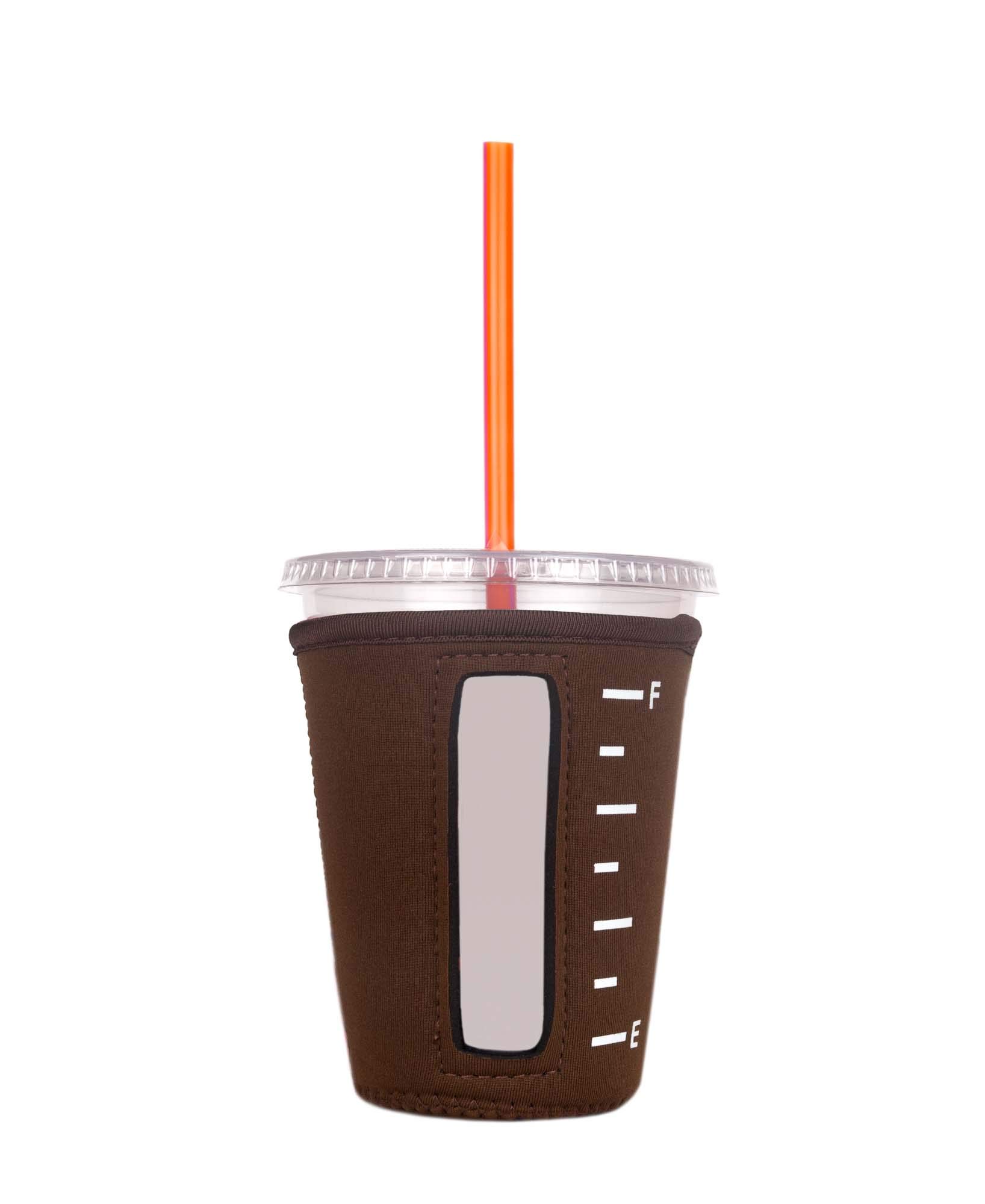 Eco-Friendly Reusable Neoprene Coffee Cup Sleeve for Iced Beverages & Hot Drinks - Insulated Protector (Brown, Small) | Perfect for Starbucks, Dunkin' & Travel Mugs