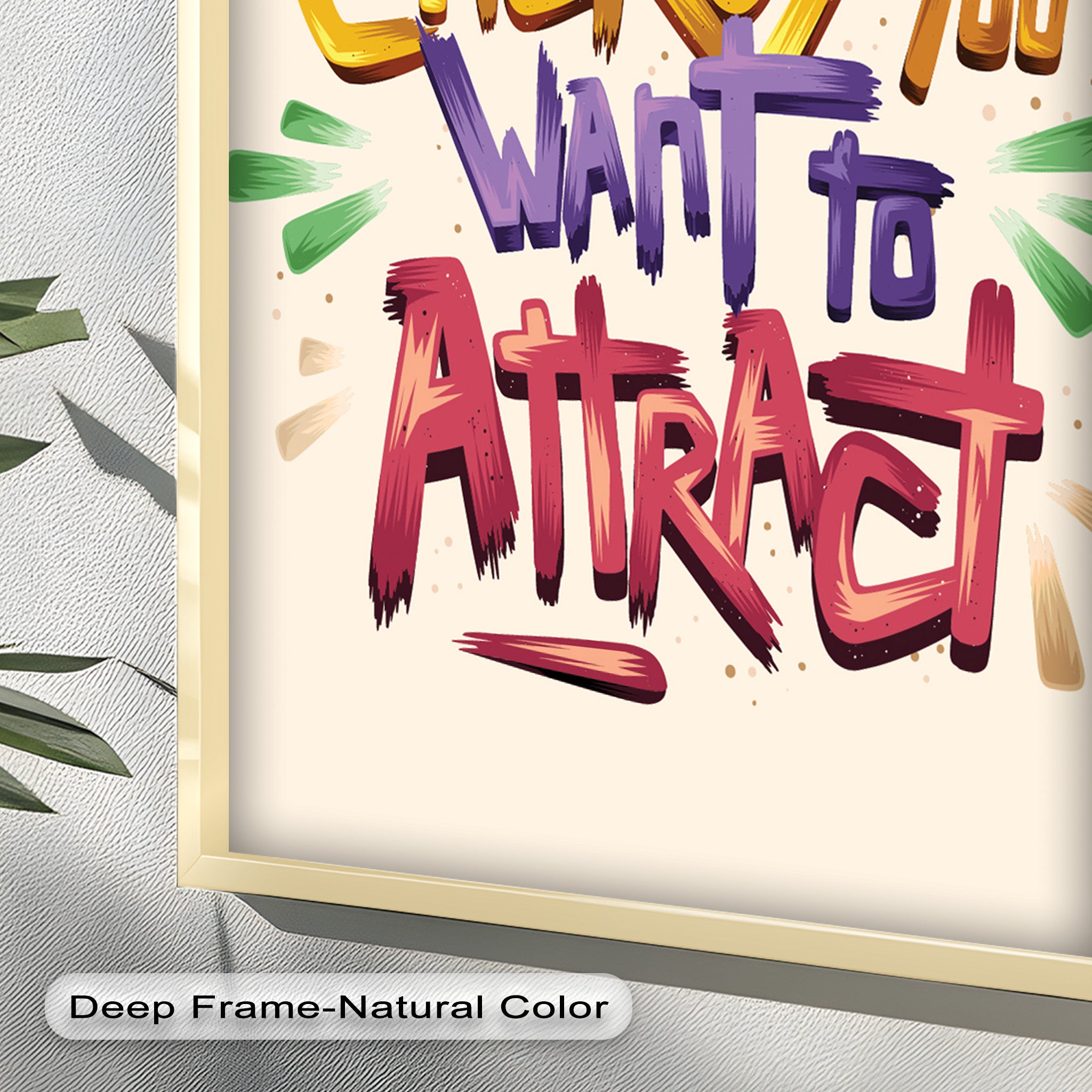 Inspirational Oil Painting - Be the Energy You Want to Attract - Motivational Wall Art for Home, Office & Meditation Space