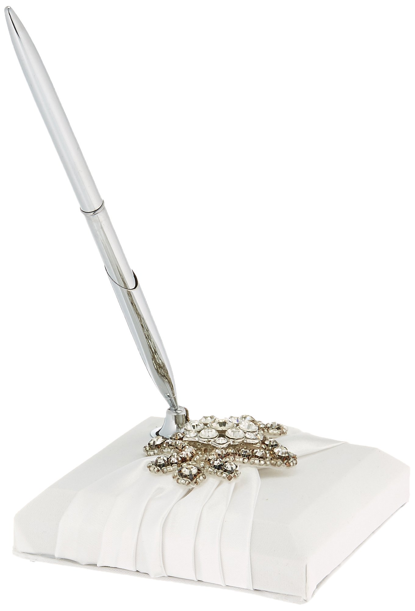 Lillian Rose White Jeweled Rhinestone Wedding Guest Book Pen - Elegant Signature Pen for Wedding Guest Books, Bridal Showers & Special Events