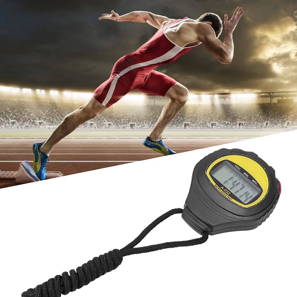 Natudeco Digital Sports Stopwatch Timer - Portable Handheld Stopwatch for Fitness, Swimming, Running & Training | Track Workouts, Lap Times & Athletic Performance