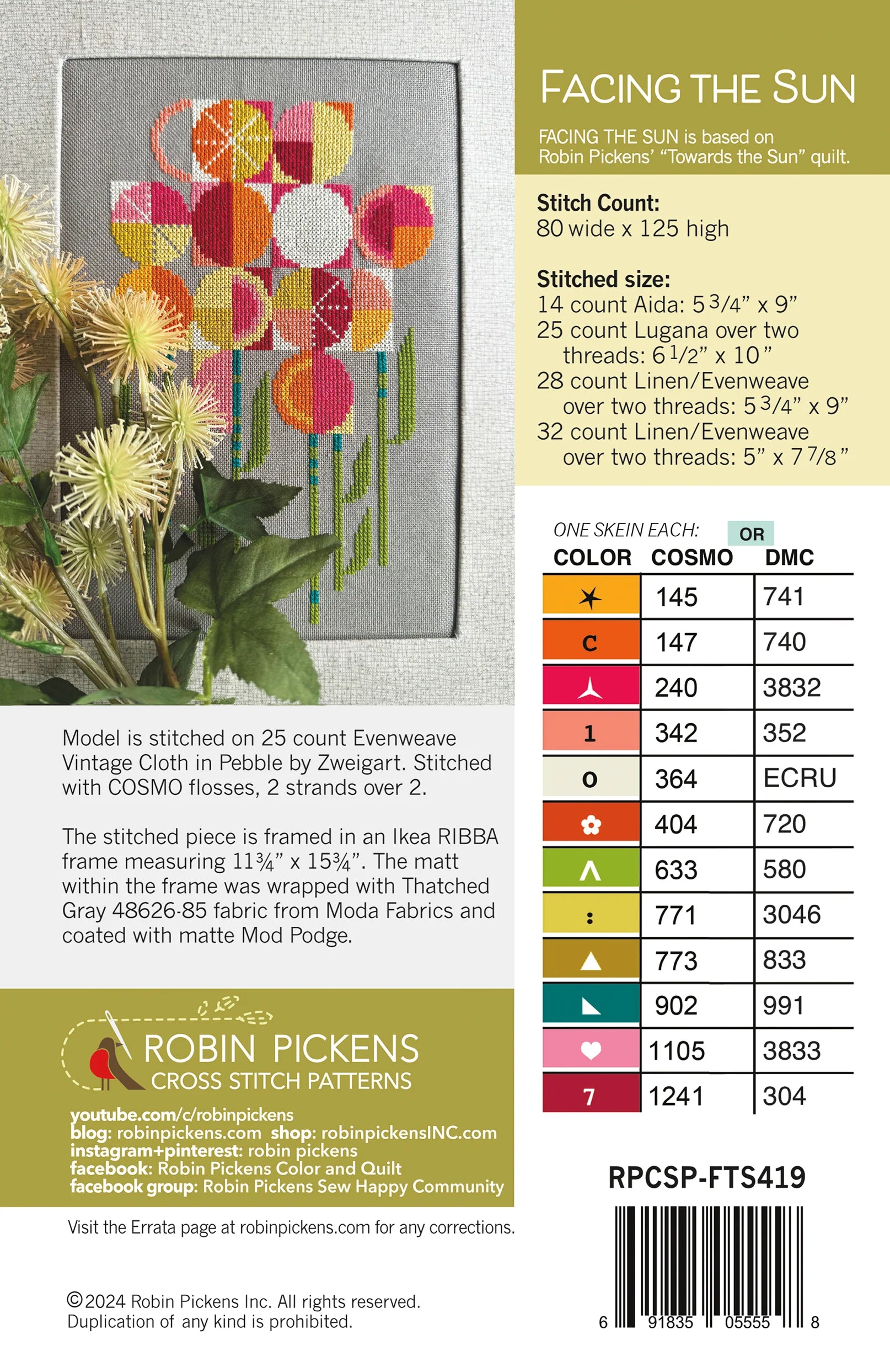 Sun Cross Stitch Pattern Kit - DIY Embroidery Design for Home Decor, Wall Art & Gifts | Perfect for Beginners & Craft Lovers