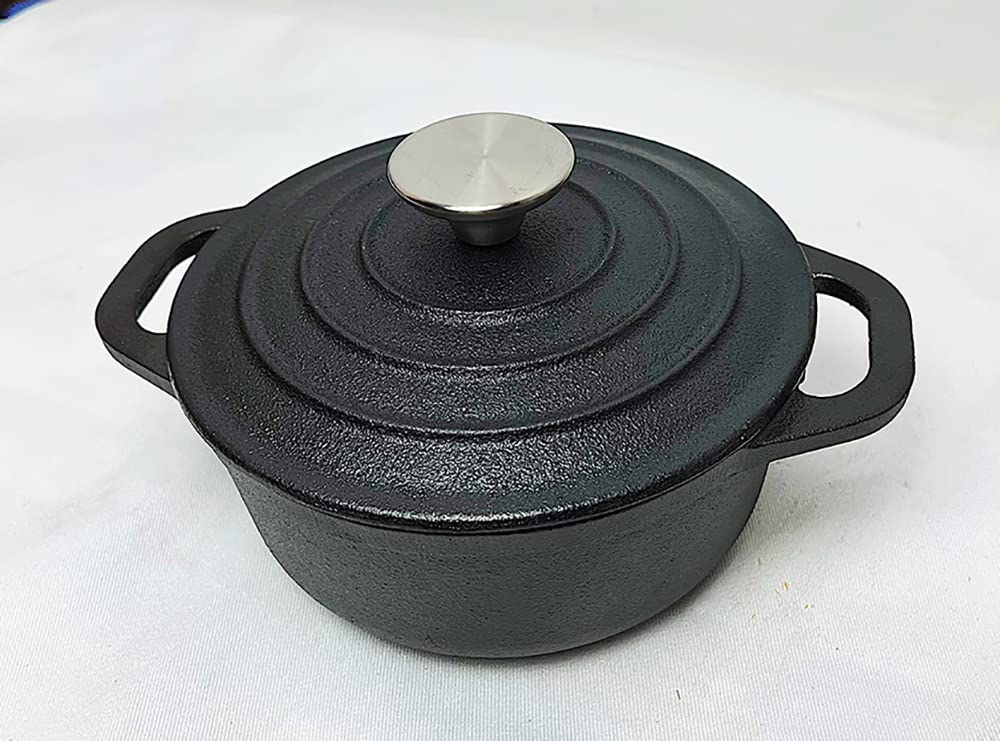 HAWOK Pre-Seasoned Cast Iron Dutch Oven with Trivet - 5.5 Quart Enameled Cookware for Baking, Roasting & Slow Cooking - Perfect for Soups, Stews & Bread Making in Oven or Campfire