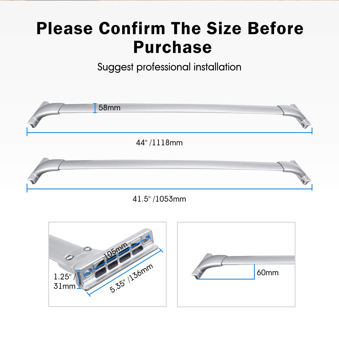 Aluminum Roof Rack Cross Bars for Nissan Pathfinder 2013-2021 - Heavy Duty Luggage Cargo Carrier for Snowboard, Canoe, Kayak, Bike - Silver | Perfect for Road Trips, Camping & Outdoor Adventures