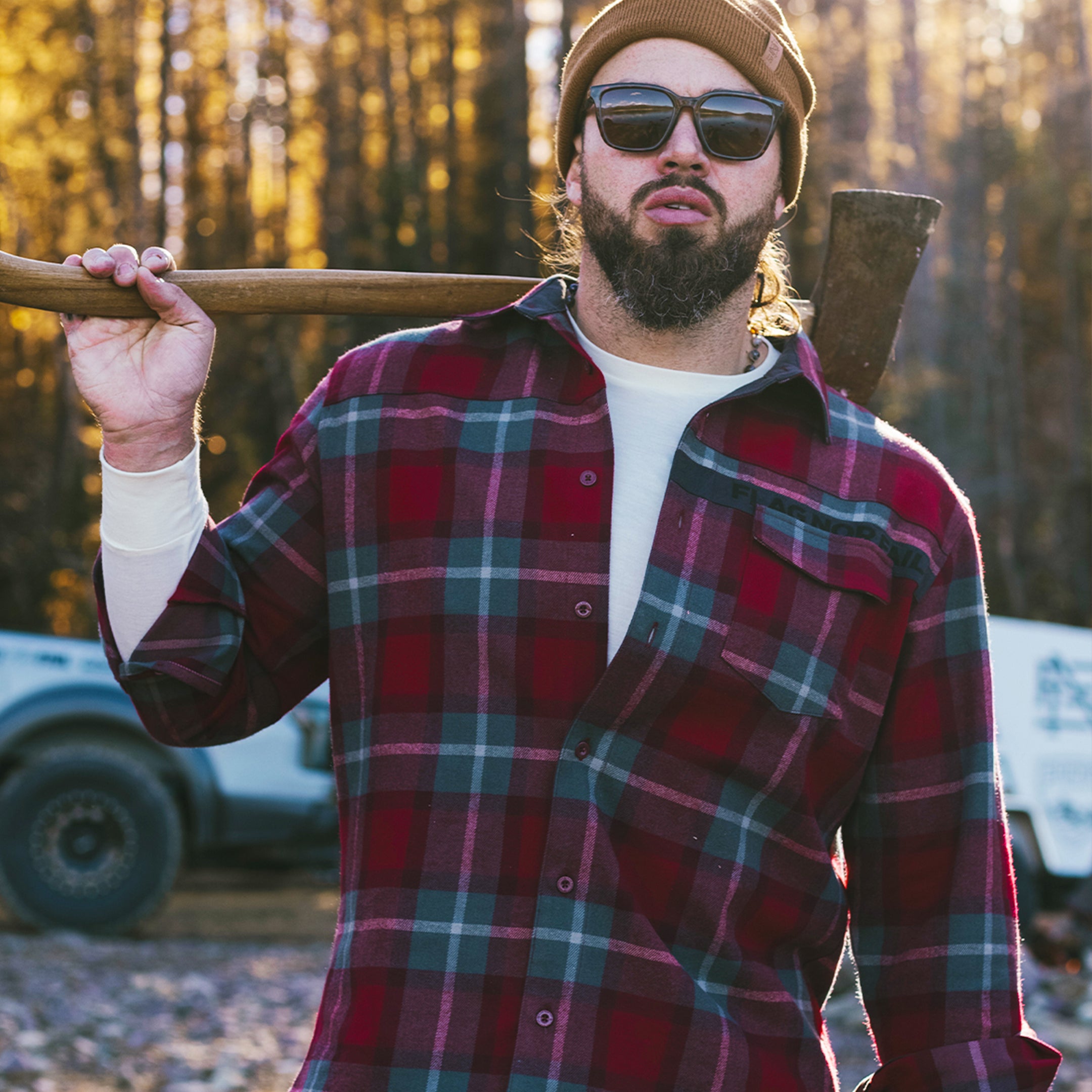 Men's Forever Flannel Shirt - Bloodstone Plaid for Outdoor Adventures & Casual Wear
