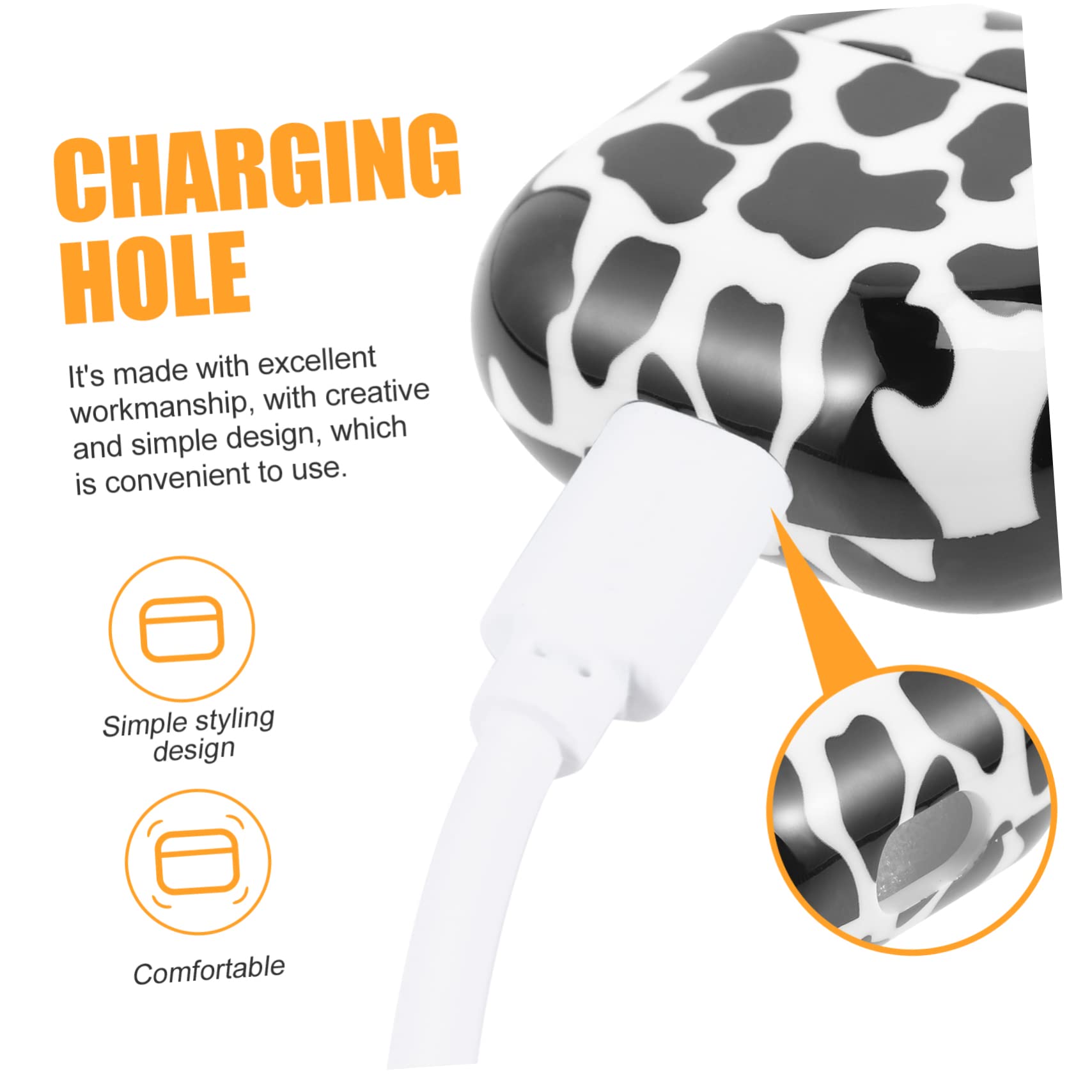 ETHZZLE Wireless Earbud Case Cover - Premium White Printed Earphone Holder for AirPods/Samsung/Android - Perfect for Travel, Gym & Daily Protection