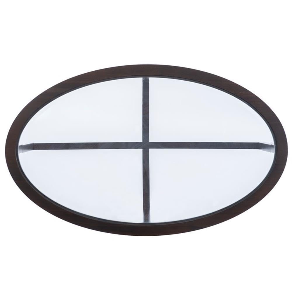 Pemberly Row 3-Piece Round Coffee Table Set with Glass Top - Wooden Living Room Furniture (1 Coffee Table + 2 End Tables) in Rich Umber Finish - Perfect for Small Spaces, Apartments & Cozy Living Rooms