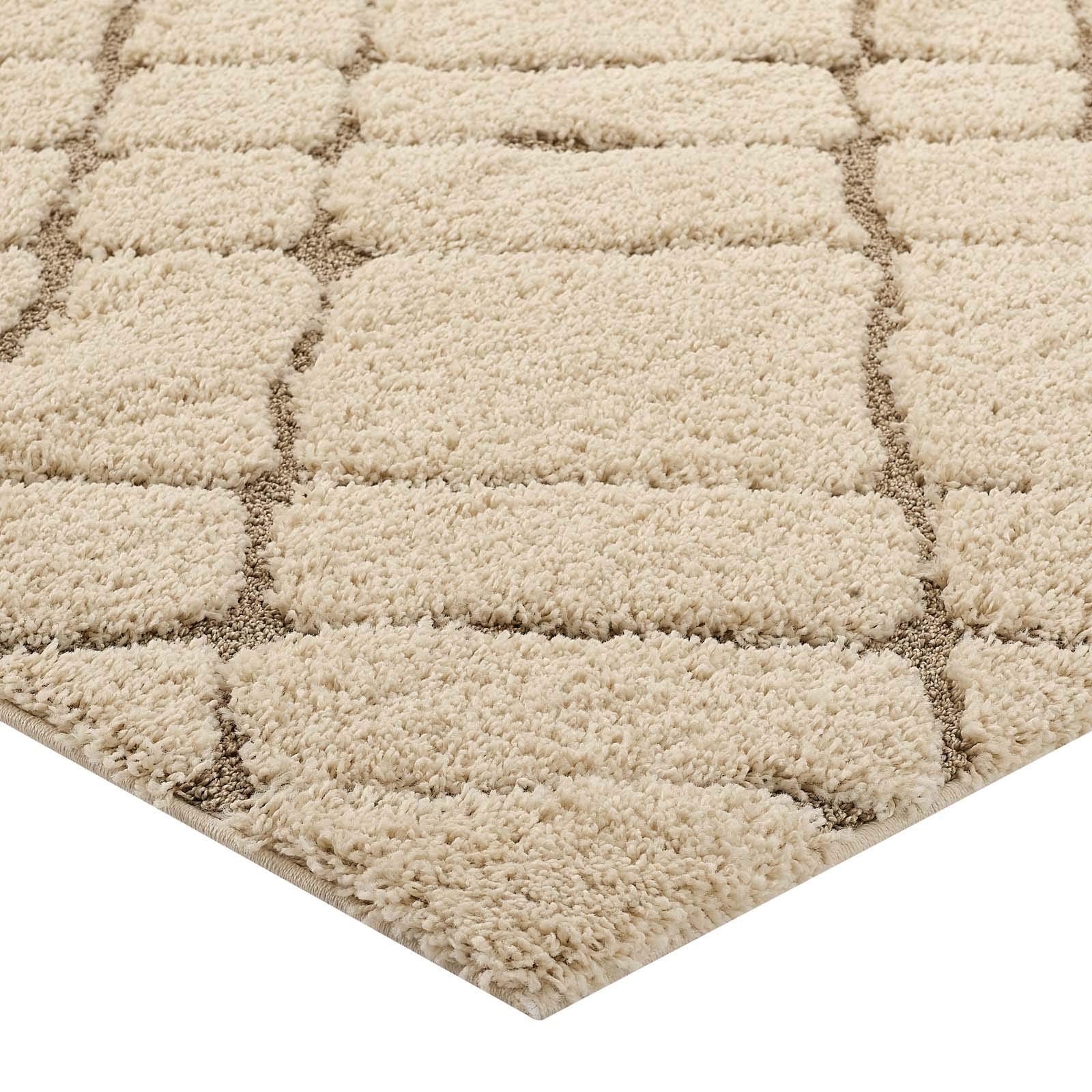 Modern Contemporary Urban Living Area Rug - Soft Fabric Floor Carpet Runner in Multi Beige | Perfect for Lounge, Living Room & Bedroom Decor