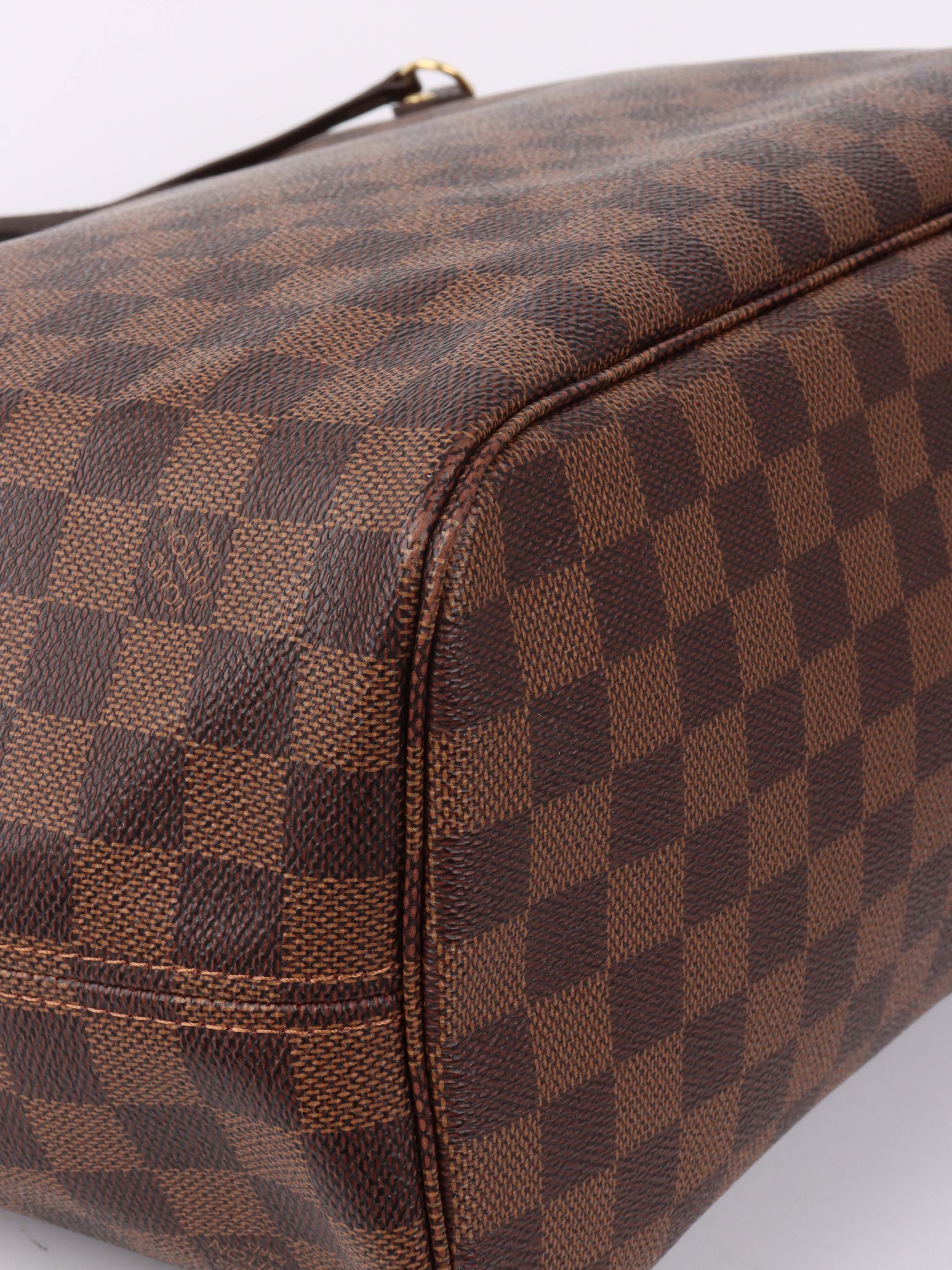 Louis Vuitton Damier Ebene Neverfull MM Tote Bag - Authentic Designer Handbag for Women, Perfect for Work, Travel & Everyday Use