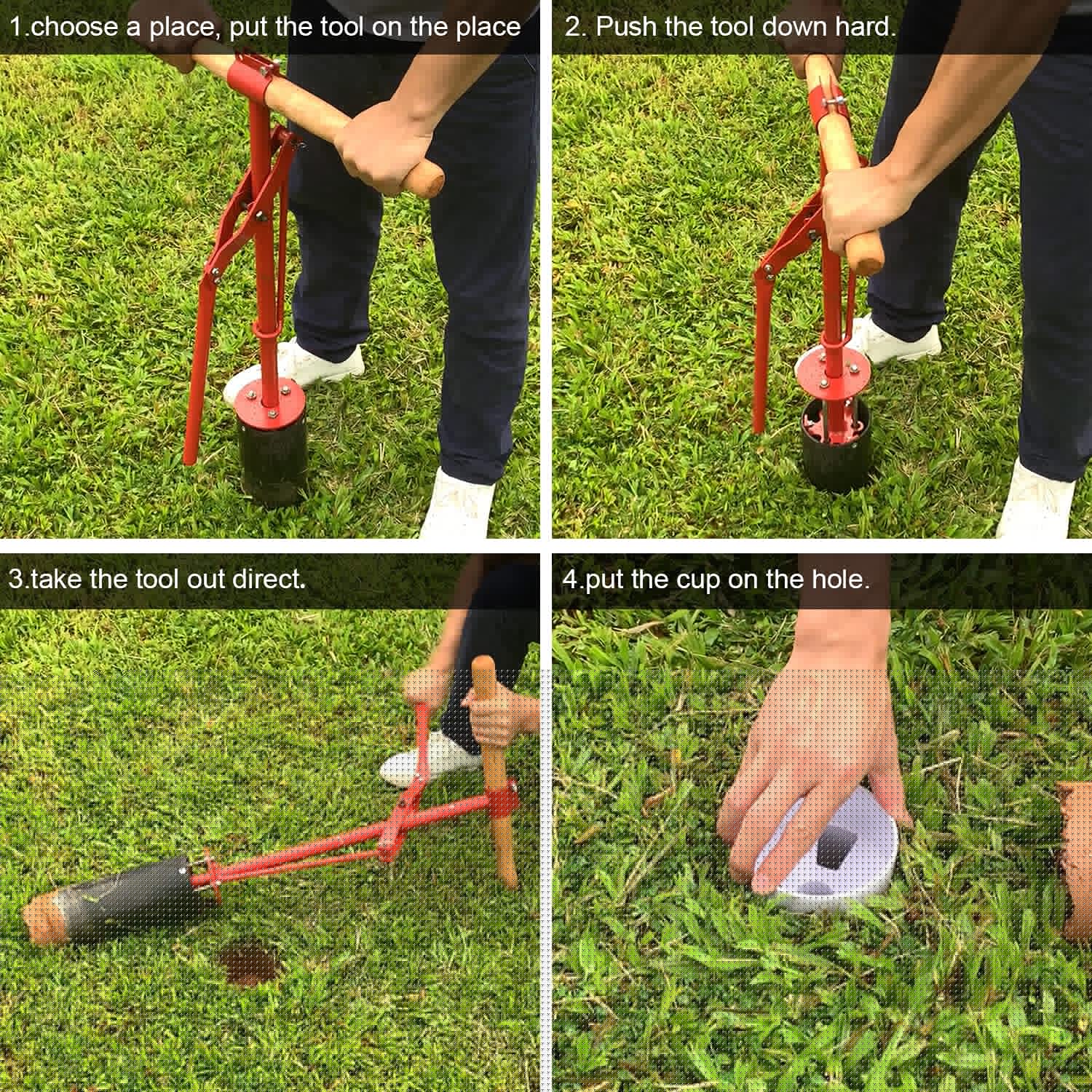 MYKUJA Golf Hole Cutter - Manual Lever Action Putting Green Hole Punch Machine for Golf Course Maintenance & Practice Greens | Perfect for Golf Course Construction, Backyard Putting Greens & DIY Golf Training