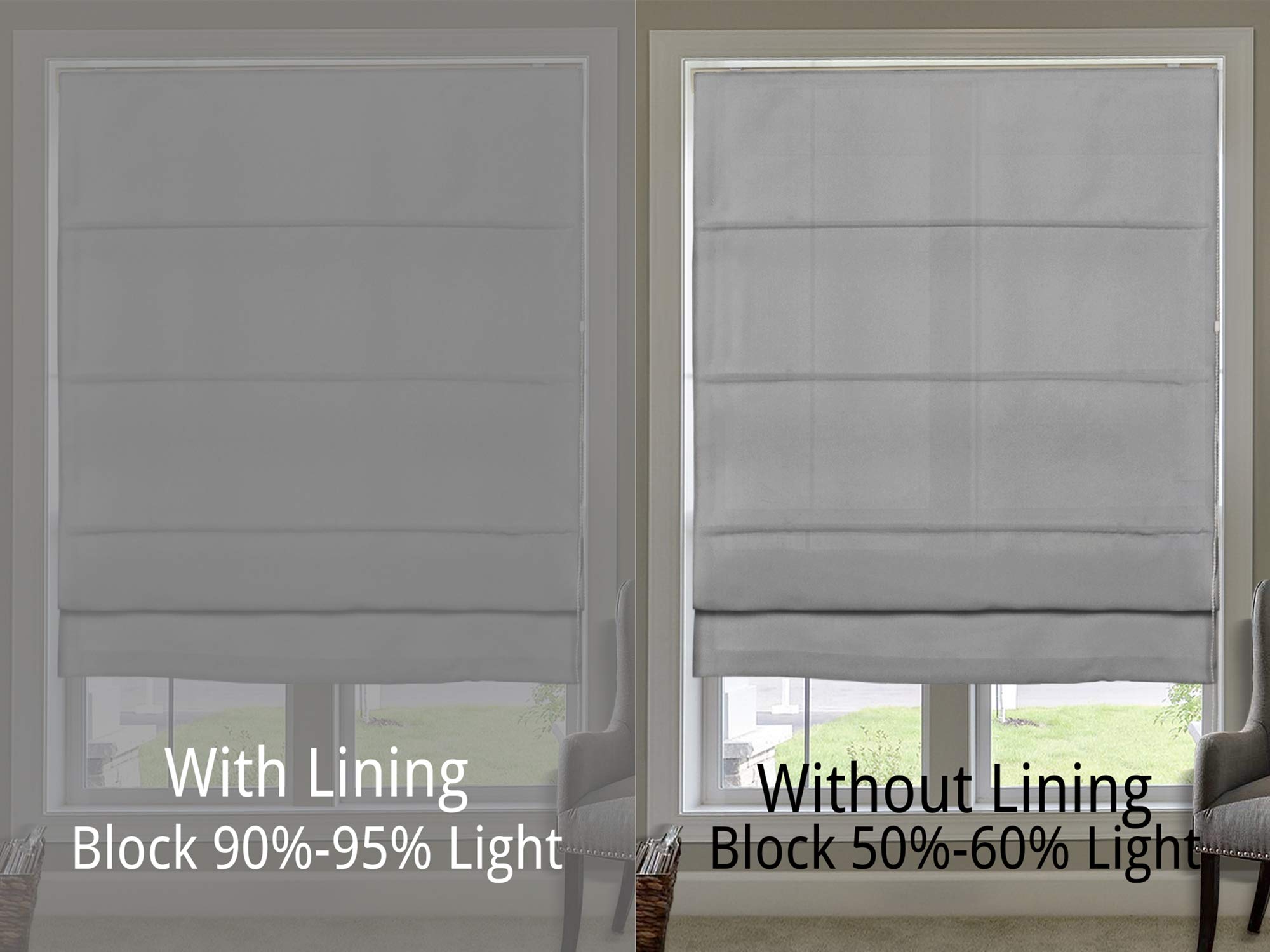 Blackout Roman Shades for Bedroom - Linen Window Blinds with Room Darkening Effect - Perfect for Living Room, Kids Room & Office - Khaki Color - 1 Panel - Ideal for Light Control & Privacy