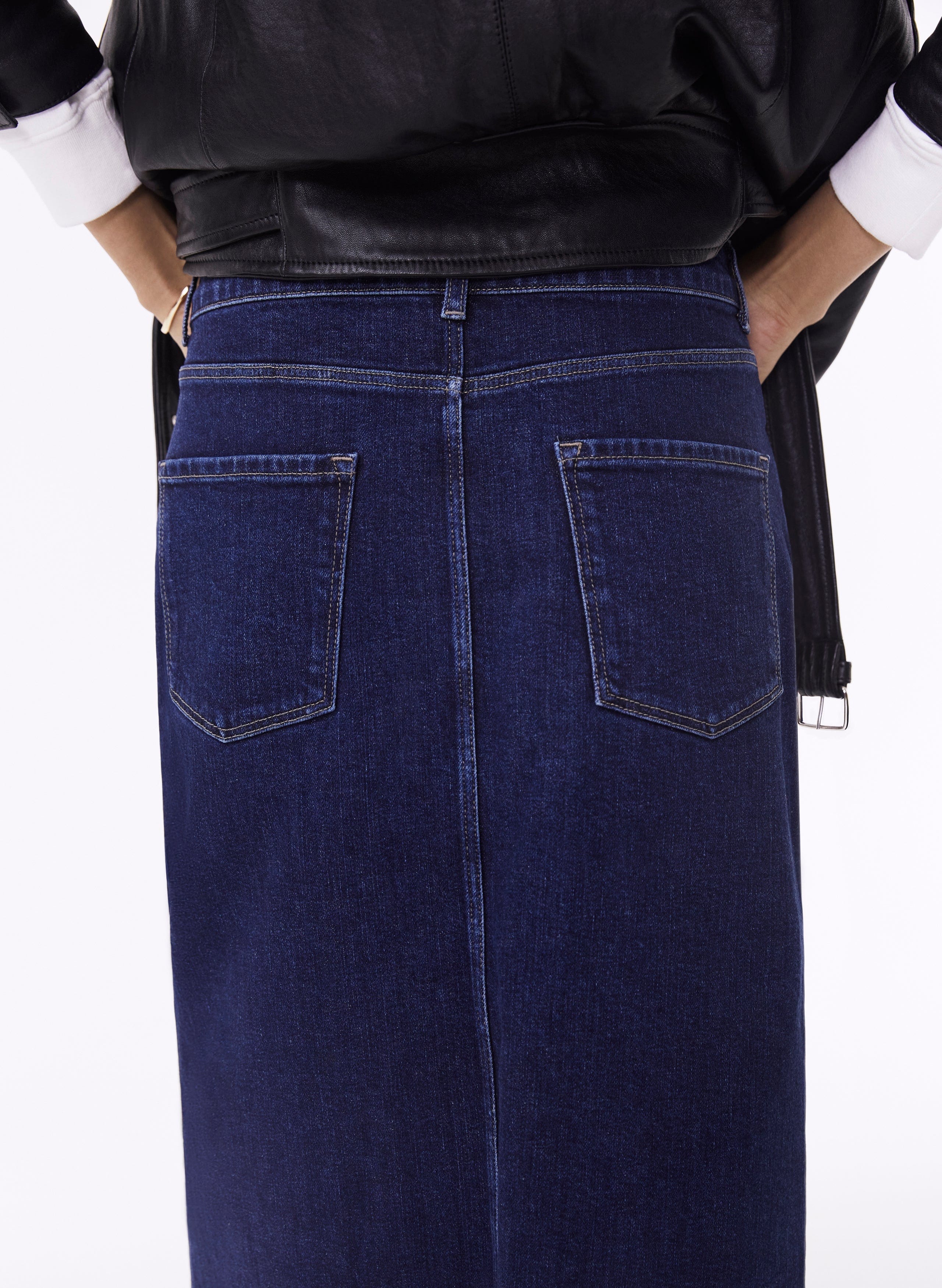 Emilia Women's Organic Cotton Midi Skirt - Dark Indigo Blue | Eco-Friendly Casual Summer Skirt for Beach, Travel & Everyday Wear