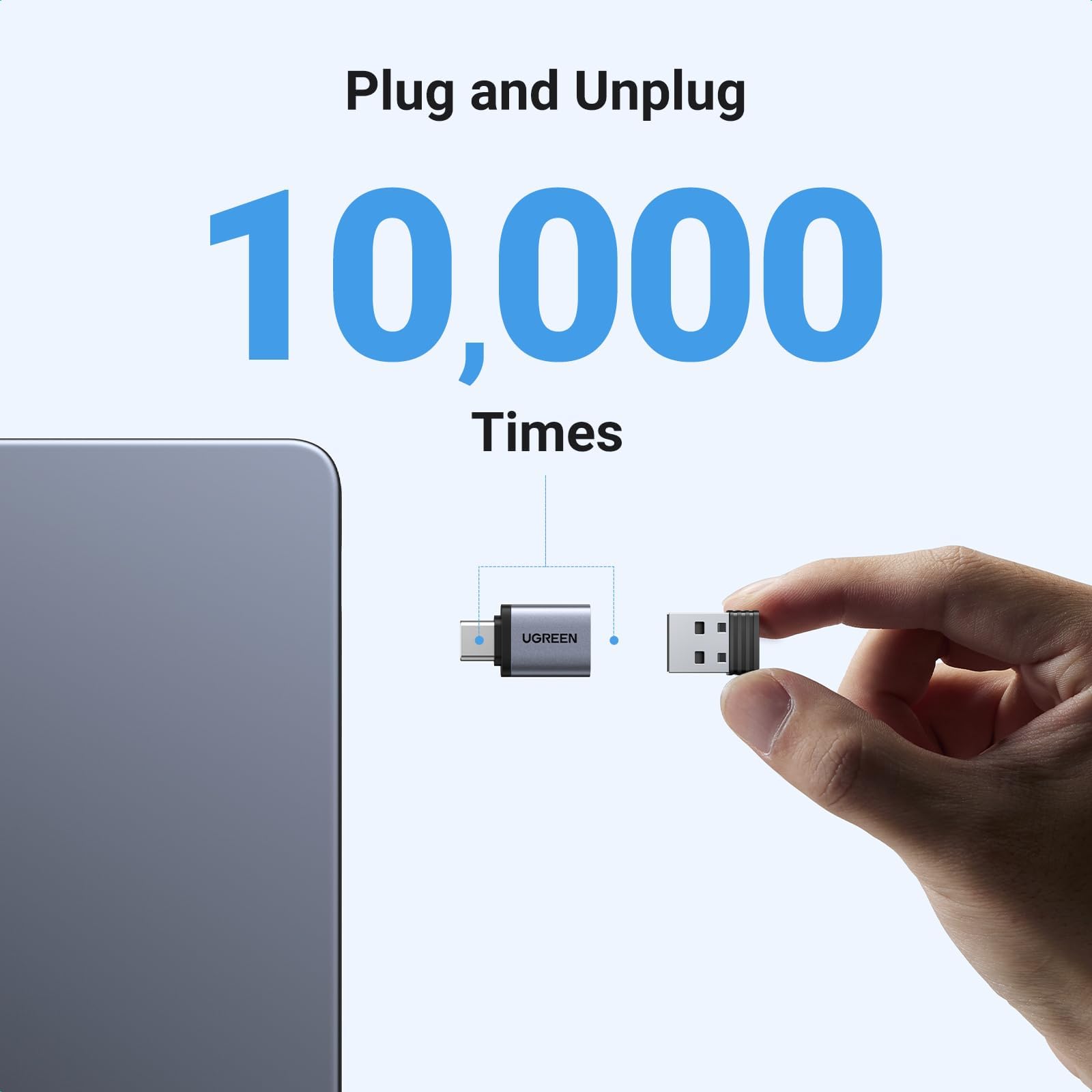 UGREEN USB C to USB Adapter 2 Pack, 10Gbps USB 3.2 Gen 2 Male to Female Converter - Compatible with iPhone 16/15 Pro, Samsung Galaxy, MacBook Pro/Air, iPad Pro, Thunderbolt 4/3 - Gray - Perfect for Data Transfer & Charging Devices