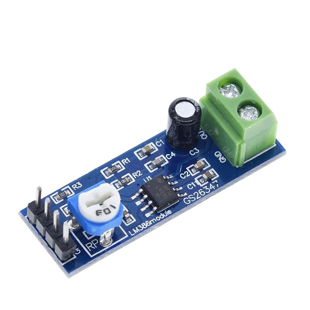 6pcs LM386 Audio Power Amplifier Module - 200x Gain Mini Mono Amp Board with 10K Adjustable Resistance (5V-12V Input) - Perfect for DIY Guitar Amps, Portable Speakers & Electronics Projects