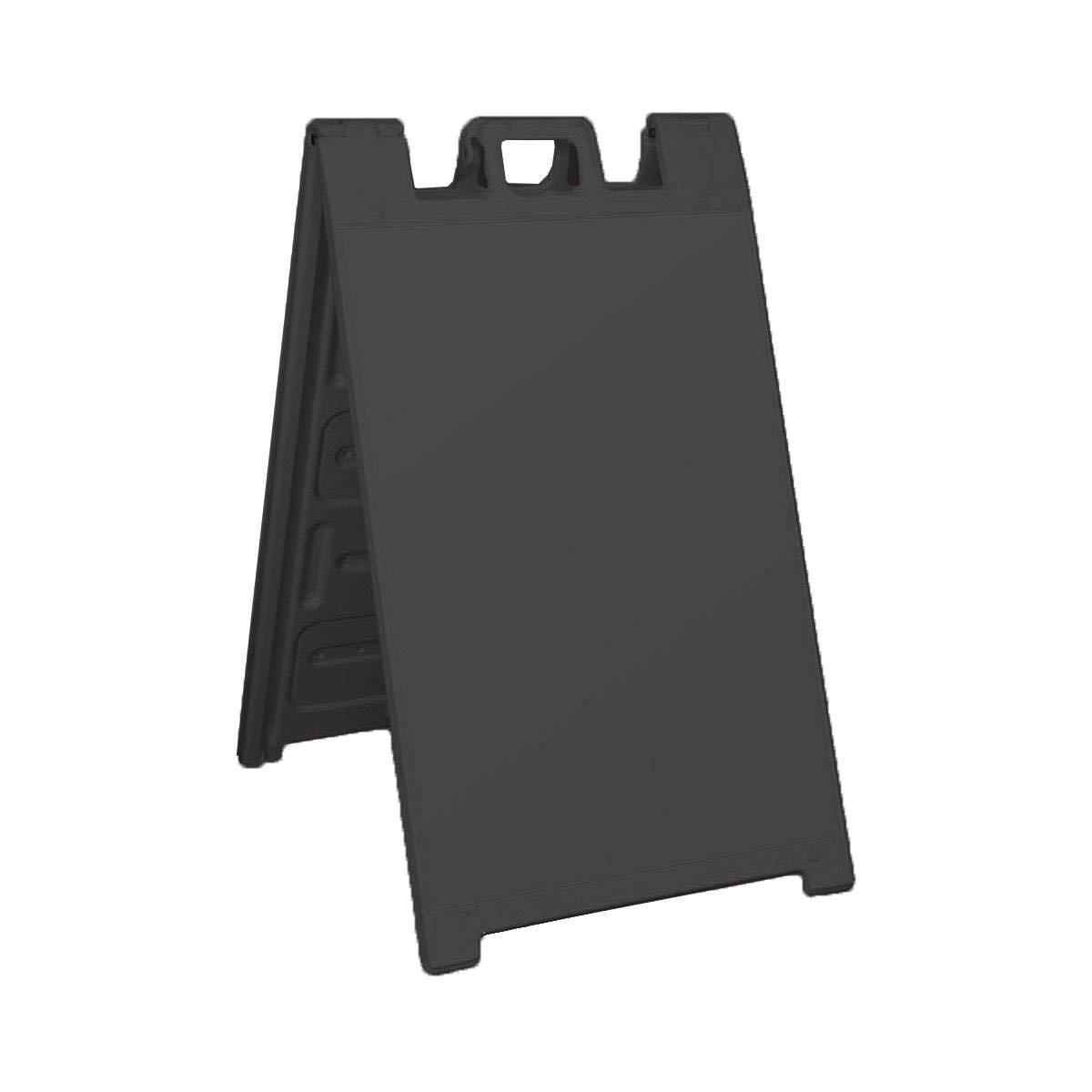 Portable A-Frame Folding Sidewalk Sign Stand - Double Sided Plasticade Signicade for Outdoor Advertising & Business Promotion - Perfect for Restaurants, Retail Stores & Events (Black)