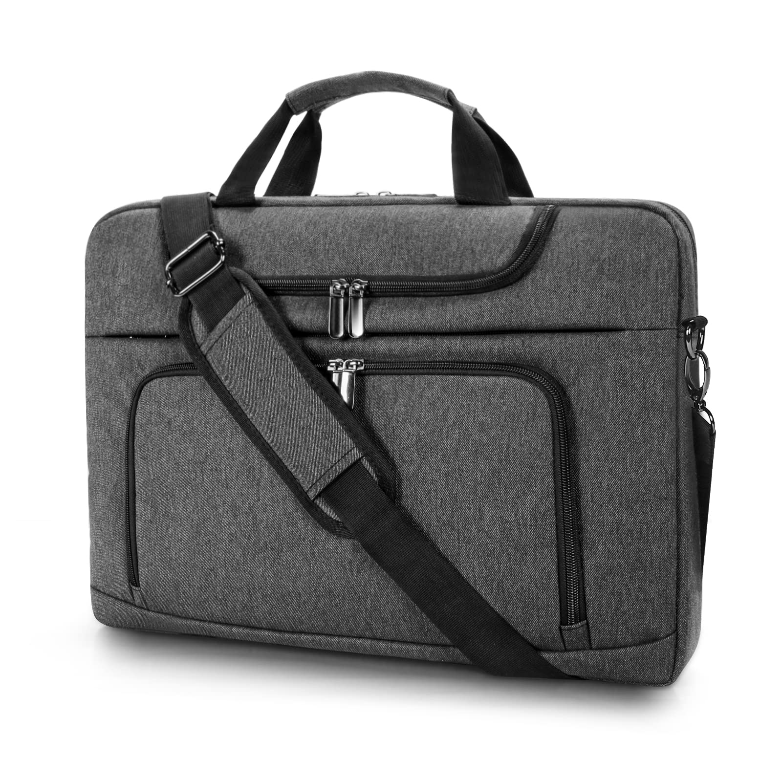 BERTASCHE 17.3 Inch Laptop Bag for Men - Durable Business Laptop Case with Shoulder Strap - Perfect for Work, Office & Business Travel - Grey Computer Carrying Bag