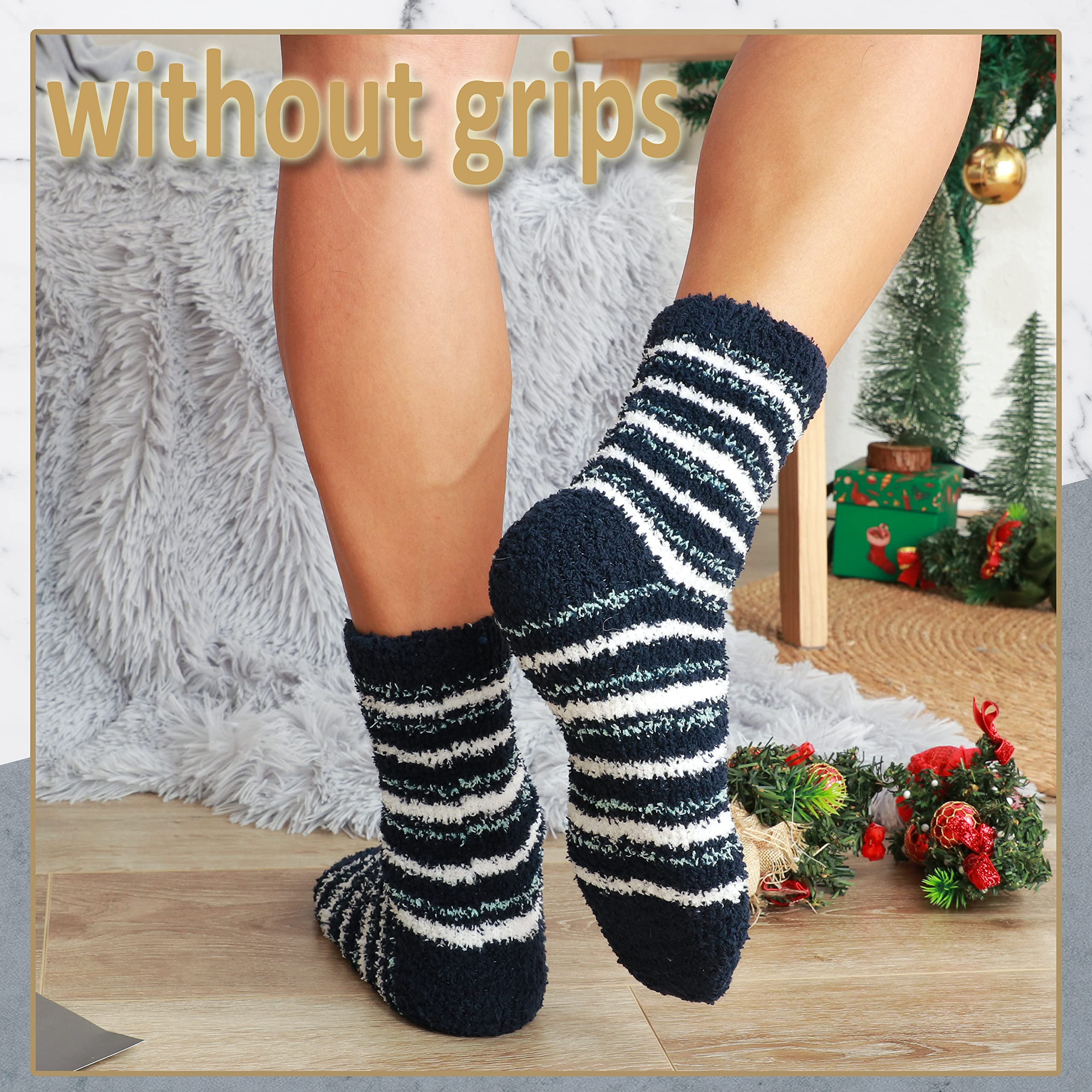 EBMORE Fuzzy Socks - Warm Winter Slippers for Men & Women | Ultra Soft Fluffy Cabin Socks for Sleeping, Lounging & Home Comfort | Cozy Non-Slip House Socks for Cold Weather