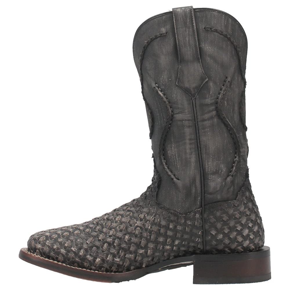 Dan Post Men's Stanley Square Toe Mid Calf Boots - Black | Western Cowboy Boots for Riding, Work & Casual Wear