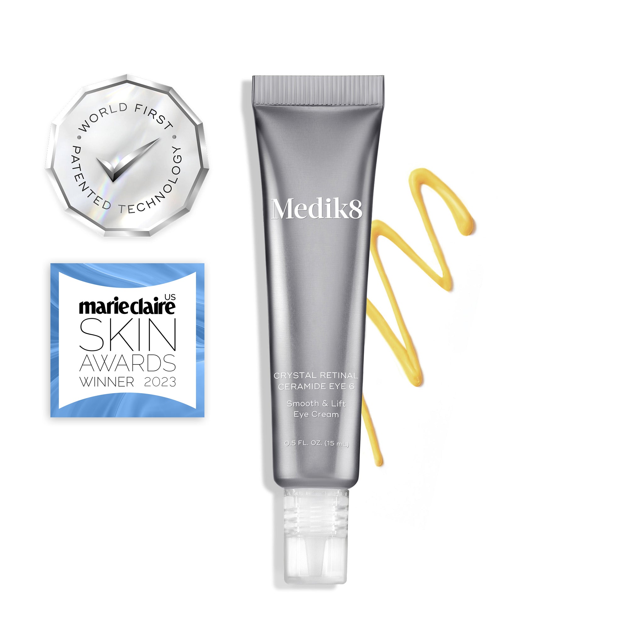 Crystal Retinal® Ceramide Eye Cream - Anti-Aging Eye Treatment for Dark Circles, Wrinkles & Puffiness - Hydrating & Firming Under Eye Cream for Women & Men - Perfect for Night & Day Skincare Routine