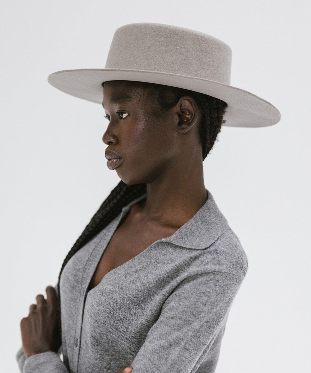 Stylish Dahlia Boater Hat for Women - Summer Straw Sun Hat with Wide Brim - Perfect for Beach, Garden Parties & Outdoor Events