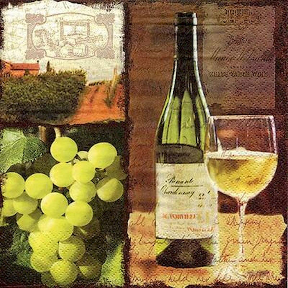 Premium 20-Pack Wine & Green Grapes Printed Paper Napkins - Elegant Dinner Party, Wedding, and Holiday Table Decor