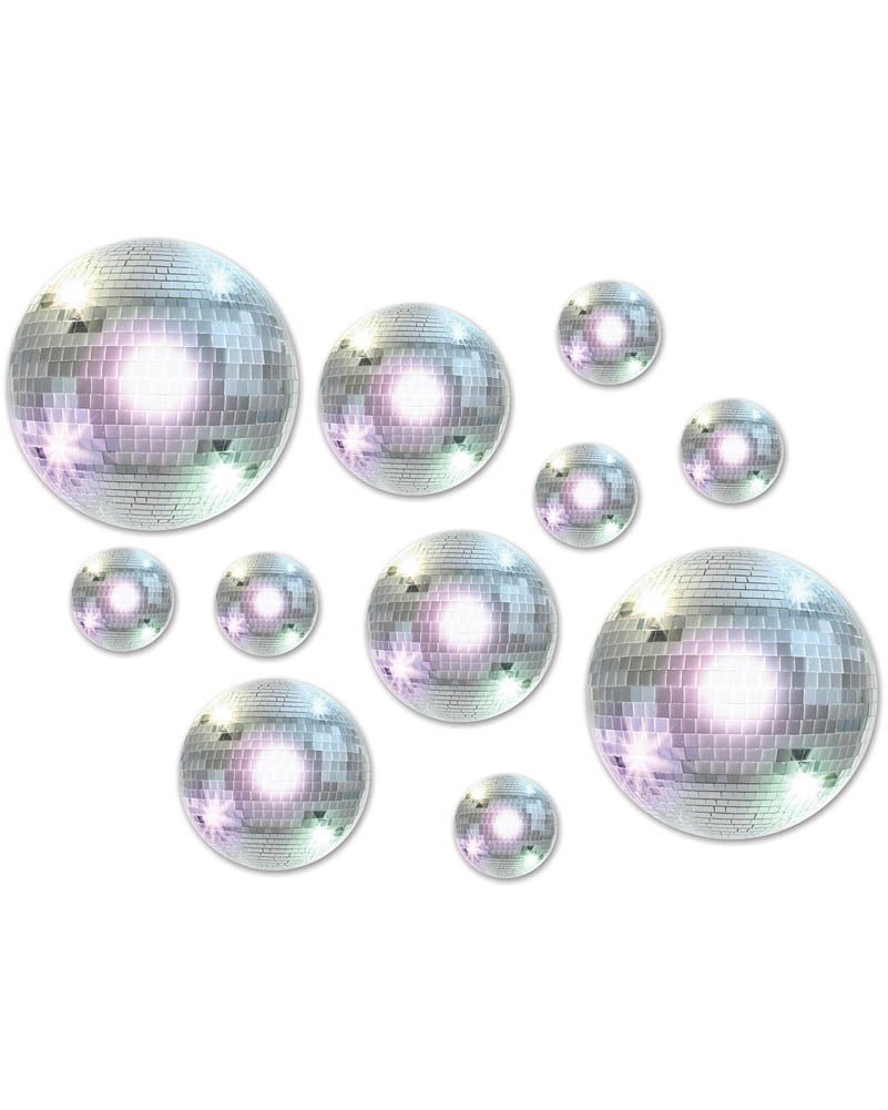 70s Disco Ball Cutouts - Pack of 20 Retro Party Decorations for Wall, Ceiling & Photo Backdrops - Perfect for Disco Themed Parties, Events & Home Decor