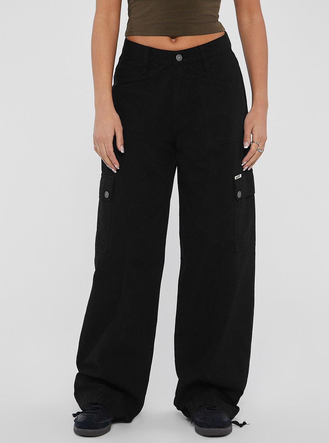 Guess Originals Black Utility Cargo Pants for Men - Stylish & Durable Tactical Pants for Outdoor, Work & Casual Wear