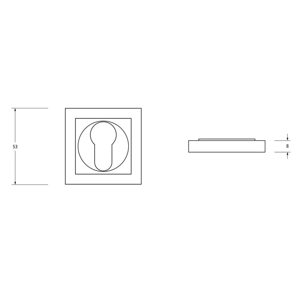 Polished Stainless Steel Concealed Square Euro Escutcheon Plate - Modern Door Hardware for Interior & Exterior Doors | Perfect for Home, Office, and Commercial Spaces