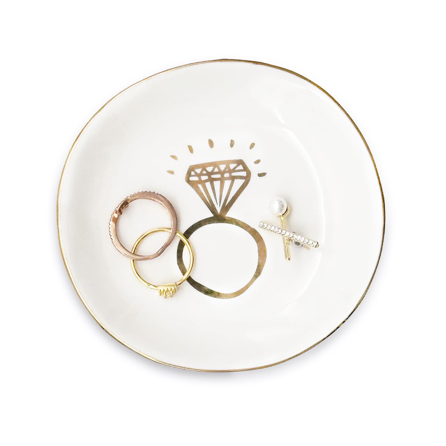 Engagement Ring Dish - Jewelry Tray for Bridal Shower & Wedding Gifts | Perfect for Christmas & Thanksgiving