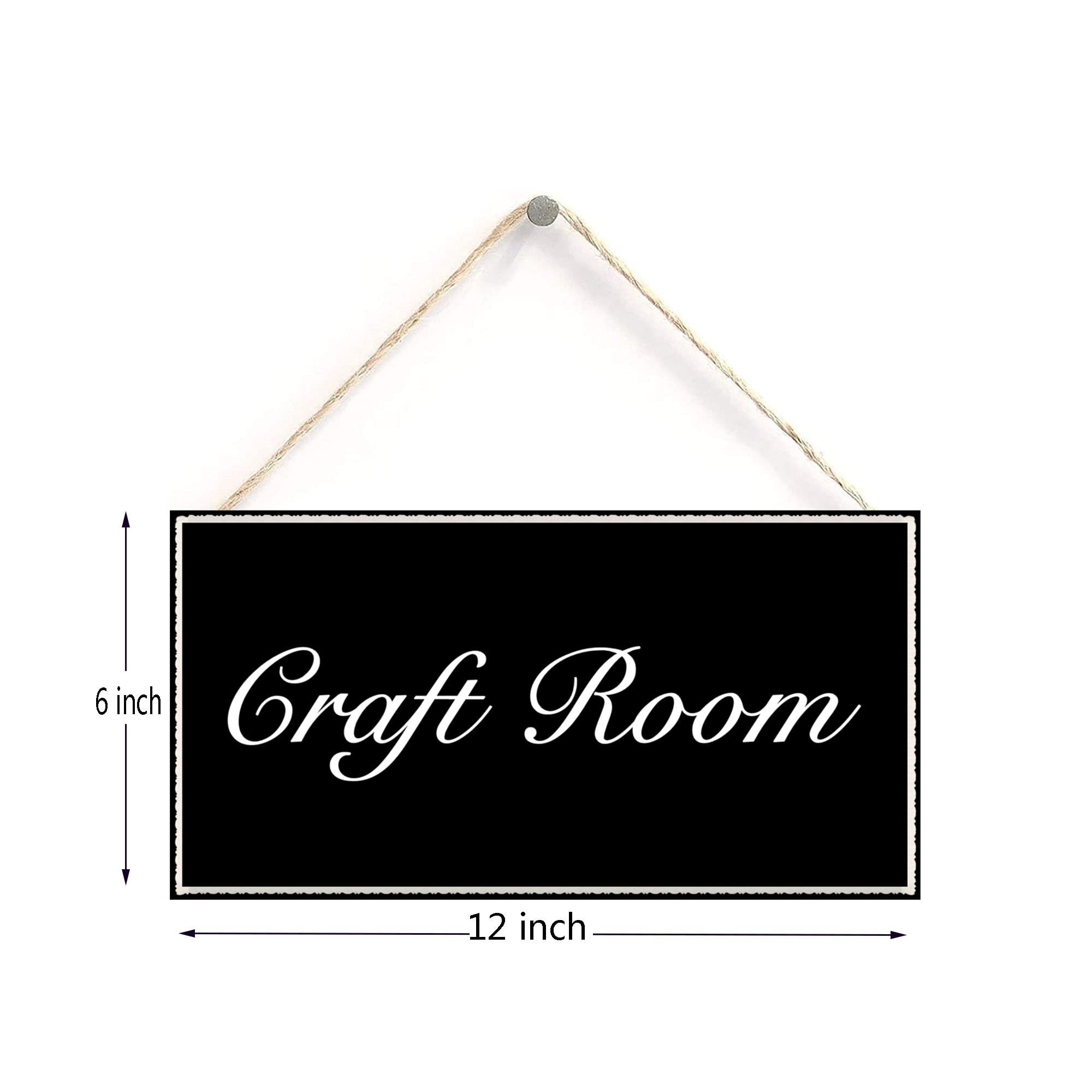 Handmade Wooden Craft Room Sign - 6x12 Inch Rustic Wall Art Decor for Home, Office & Studio - Perfect for DIY Spaces, Gift Giving & Farmhouse Style Interiors