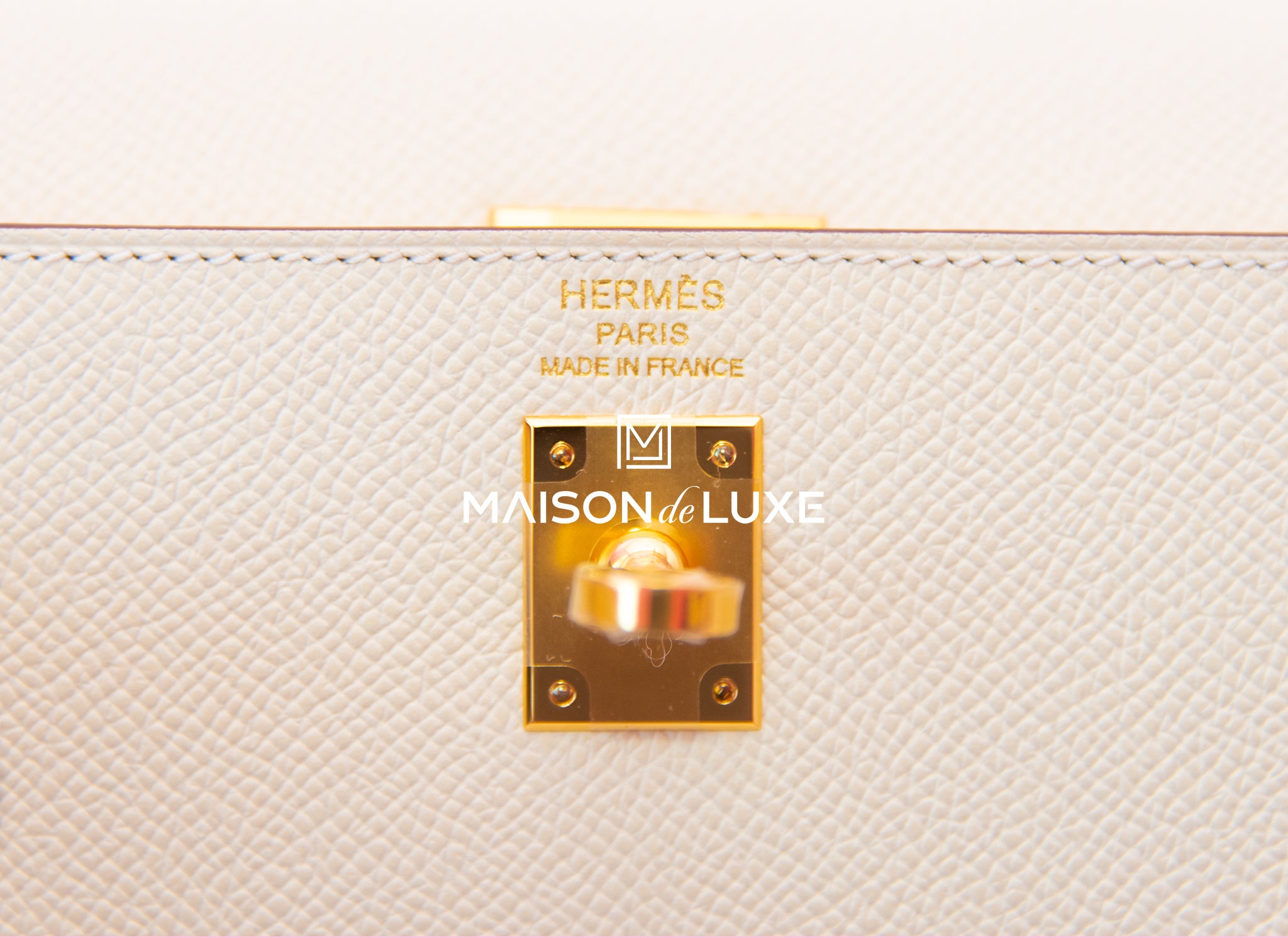 Authentic Hermes Kelly Sellier 25 Handbag in Nata Epsom Leather - Luxury Designer Shoulder Bag for Women, Perfect for Work, Parties & Special Occasions