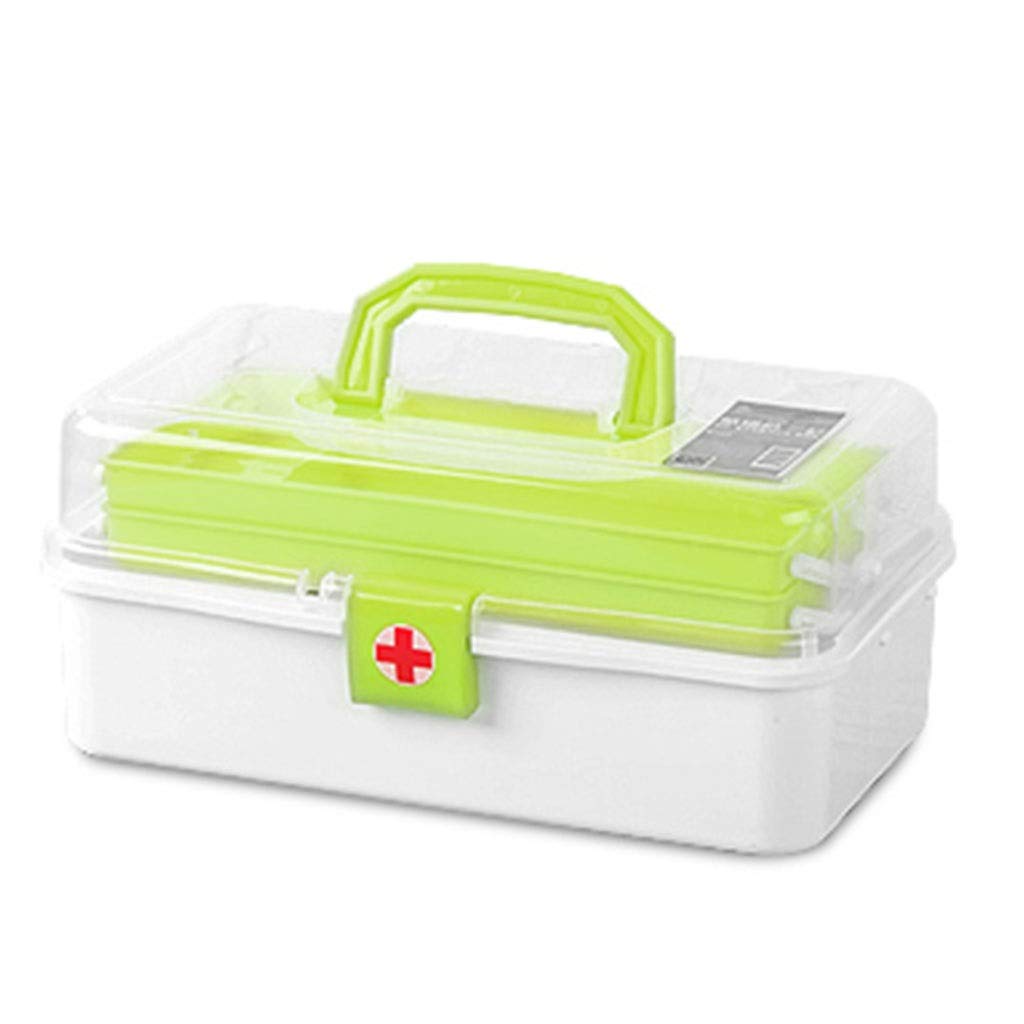 Zhangmeiren Large Capacity Multi-Layer First Aid Kit - Portable Medicine Storage Box for Home, Baby & Travel (Green) | Perfect for Emergency Care, Child Medical Play & Household Organization