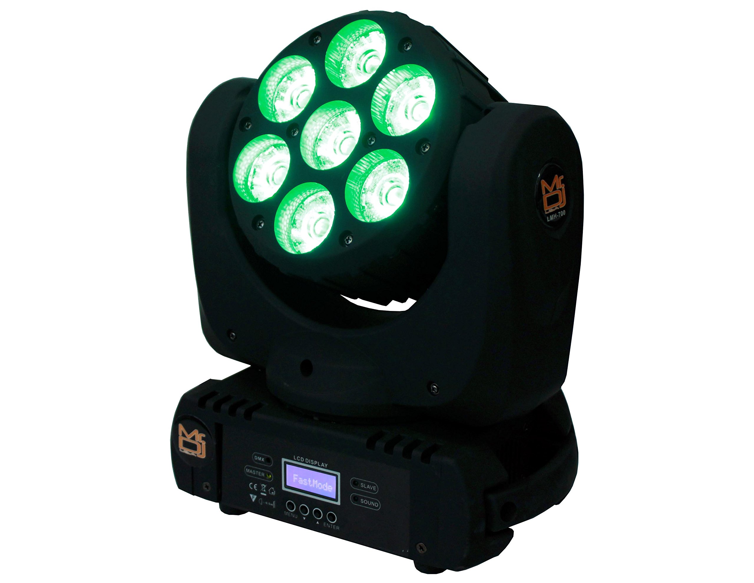 Professional Mr. DJ LMH700 4-in-1 RGBW LED Beam Wash Moving Head Light - DJ Stage Lighting for Clubs, Weddings & Live Performances