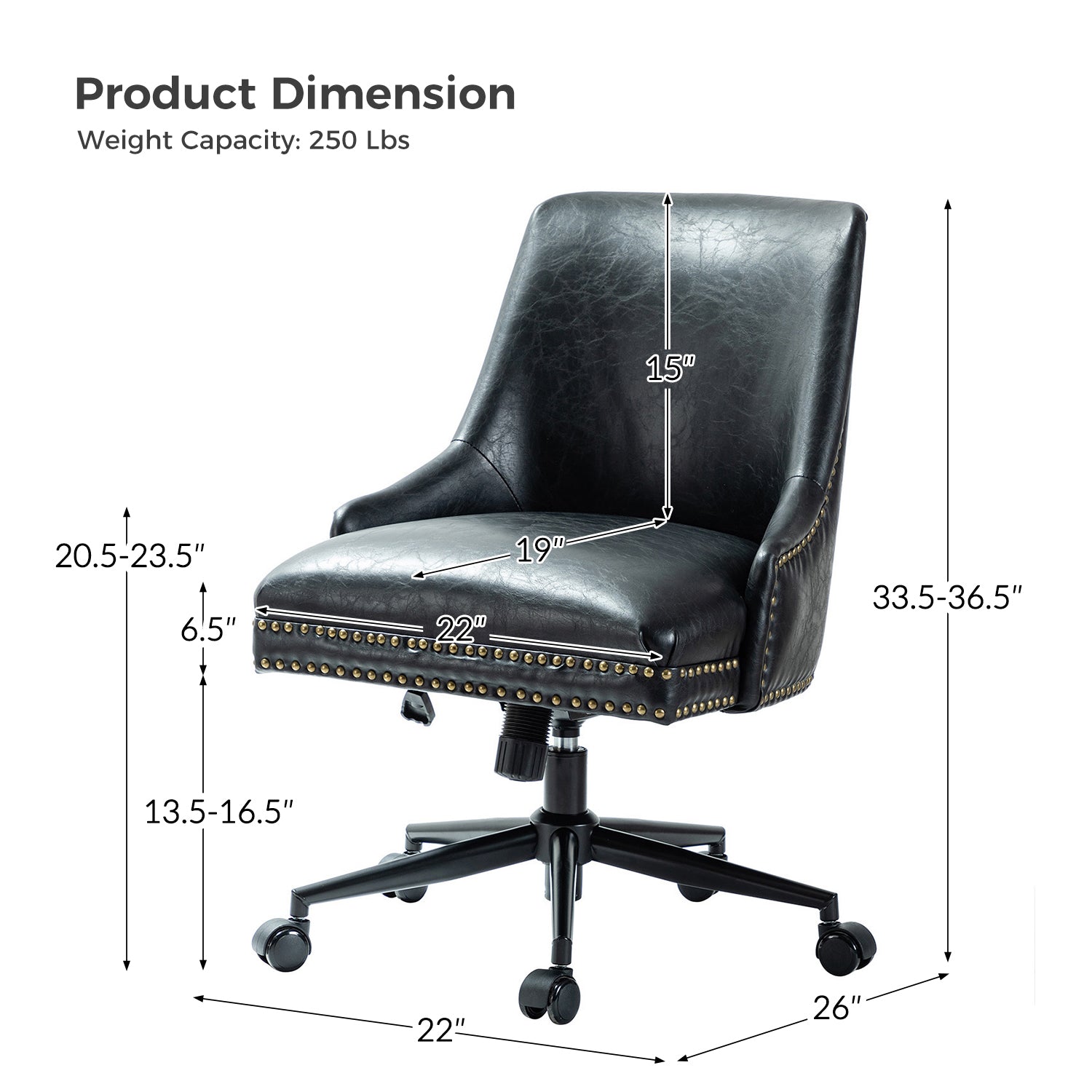 Juniper Vegan Leather Office Chair - Ergonomic Executive Desk Chair for Home & Office - Eco-Friendly PU Leather, Adjustable Height, Comfortable Seating for Long Hours