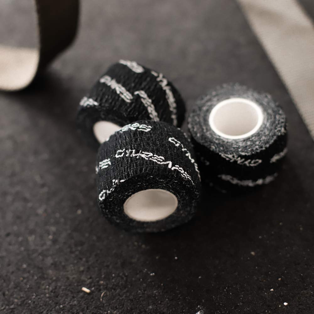 Gymreapers Weightlifting Adhesive Thumb Tape - 3 Rolls, Black | Durable Grip Support for CrossFit, Powerlifting & Weight Training | Protects Against Blisters & Calluses