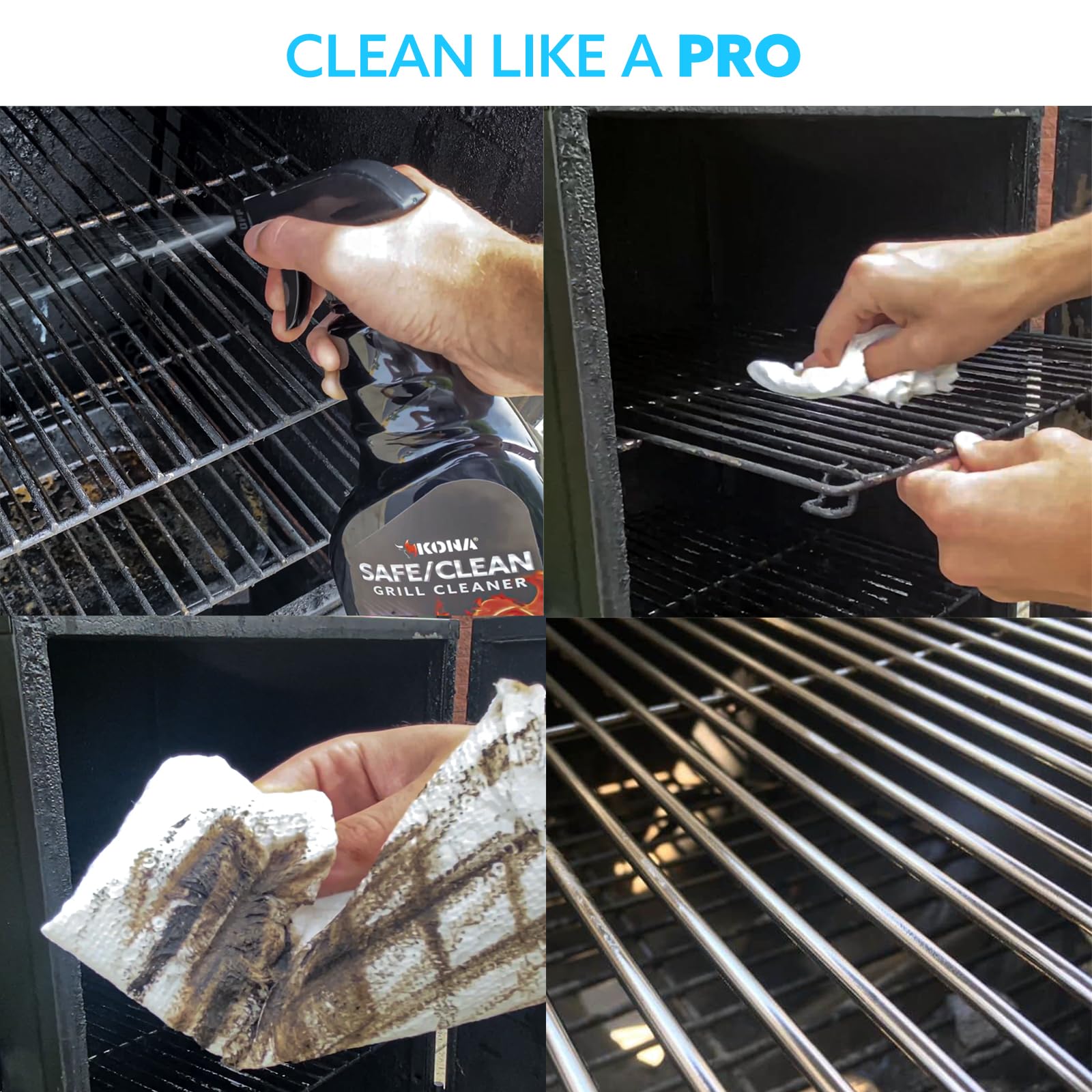 Best Kona Grill Cleaner for Outdoor BBQ - Heavy Duty Non-Toxic Degreaser Spray | Eco-Friendly Kitchen & Grill Cleaner (23oz) - Perfect for Gas, Charcoal Grills & Smokers