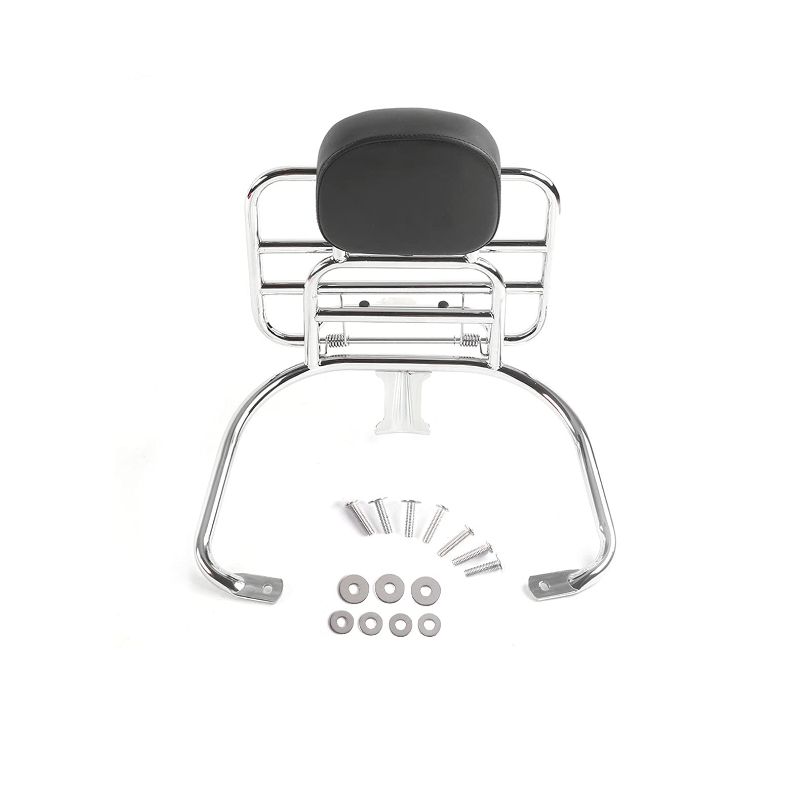 Motorcycle Luggage Rear Rack & Backrest Bracket - Compatible with Vespa GT/GTS/GTV 300/250/125 - Heavy Duty Aluminum Alloy Carrier for Travel & Commuting