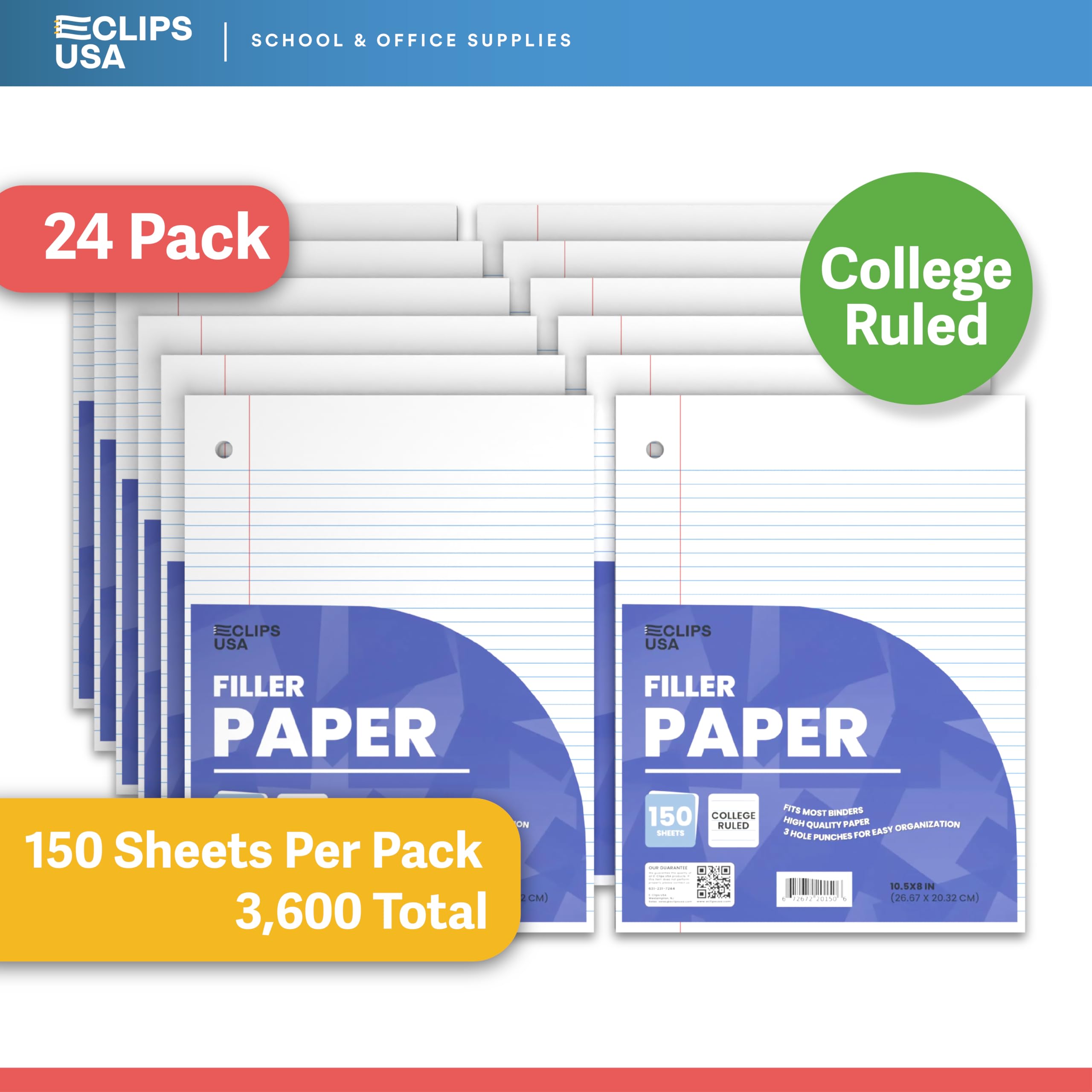 Premium College Ruled Notebook Paper - 10.5