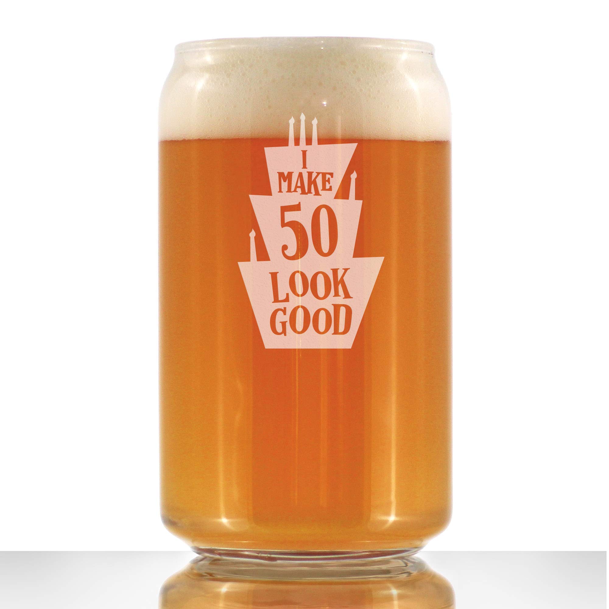 Funny 50th Birthday Gift - 16 oz Beer Can Pint Glass for Men & Women - Perfect 50th Bday Party Decor & Celebration - Great for Beer Lovers & Milestone Birthdays