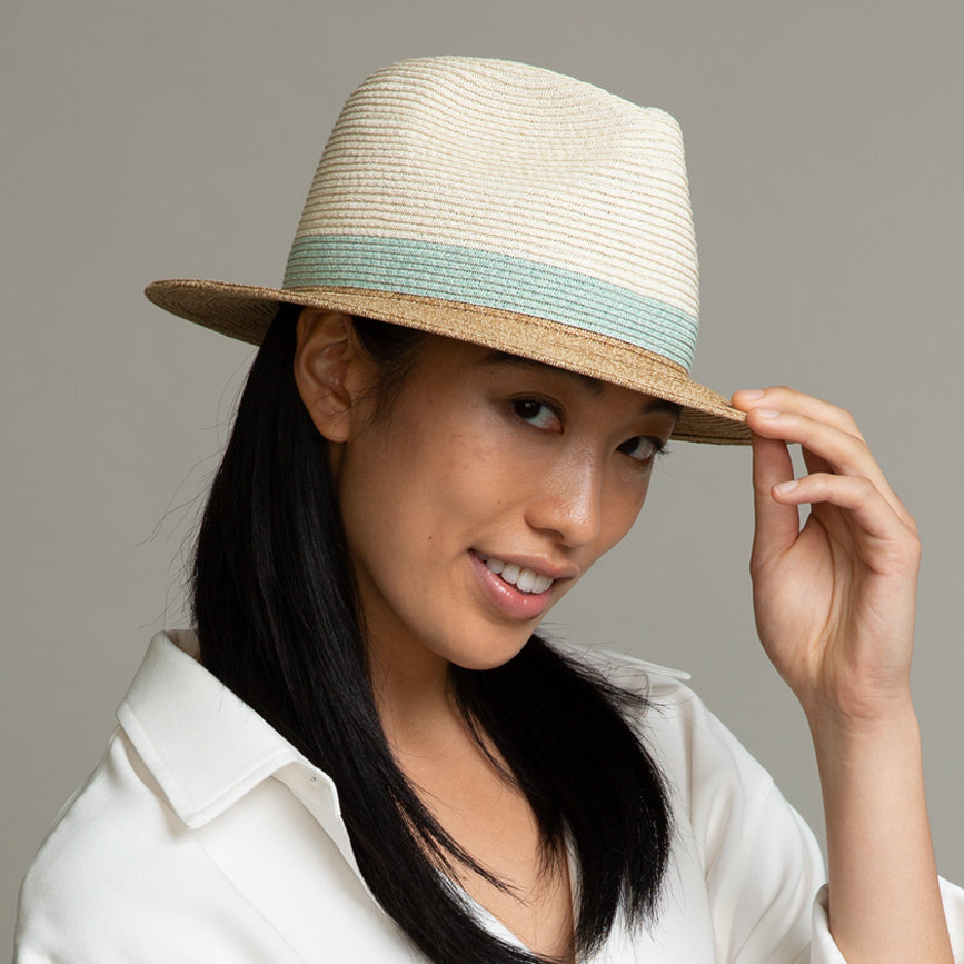Lillian Hemp Packable Fedora Hat for Women - Lightweight Travel Sun Hat with UPF 50+ Protection - Perfect for Beach, Vacation, Hiking and Outdoor Adventures