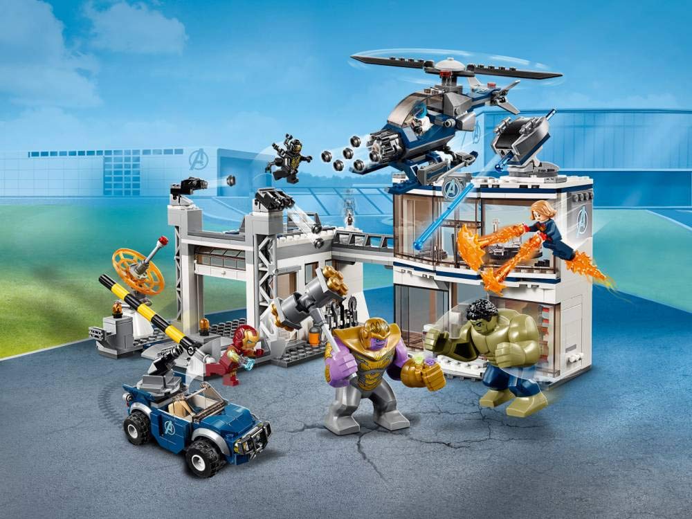 LEGO Marvel Avengers Compound Battle 76131 Building Kit - 699-Piece Set with Iron Man, Thanos, Toy Car & Helicopter | Superhero Playset for Kids & Collectors | Great for Birthday Gifts & Marvel-Themed Playtime