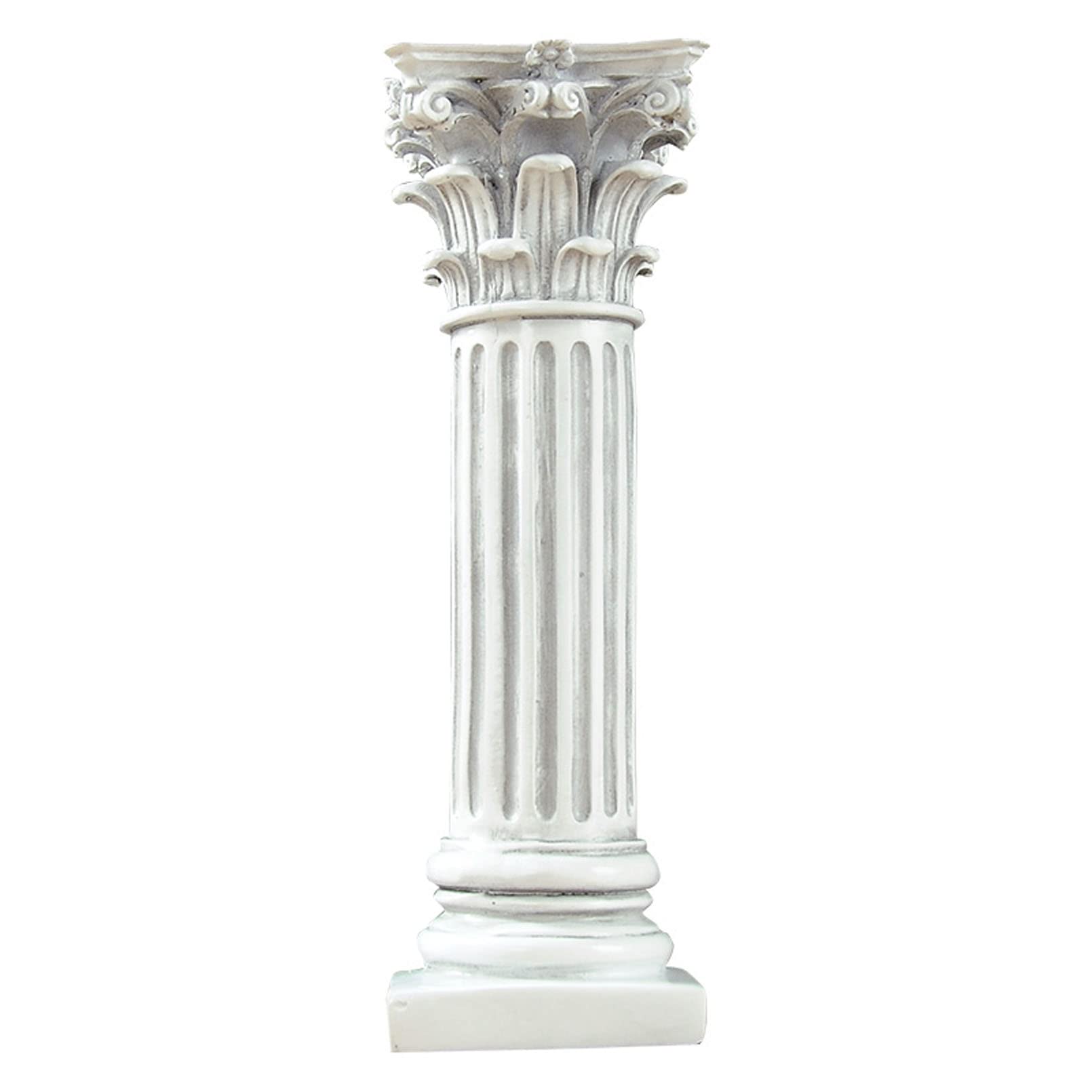 Yx-outdoor Roman Pillar Decoration - Resin Greek Column Figurine for Garden, Home & Wedding Decor (10.5×10.5×30.5cm) - Perfect for Outdoor Landscaping, Indoor Centerpieces and Themed Party Decorations
