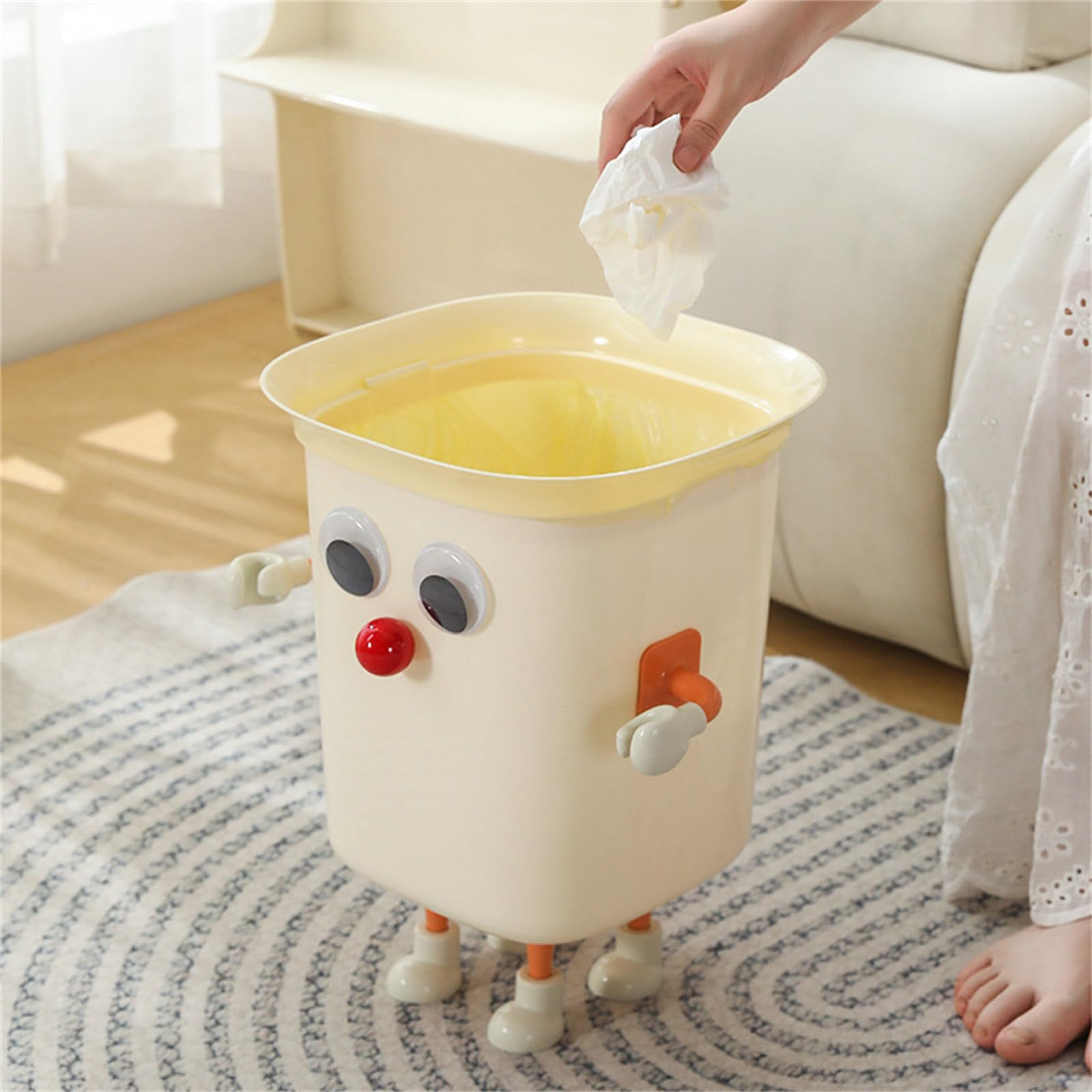 Funny Large Eye Trash Bin - DIY Kitchen Garbage Can for Office, Kids Bedroom, Bathroom & Home Decor | Eco-Friendly Waste Container for Organizing Spaces