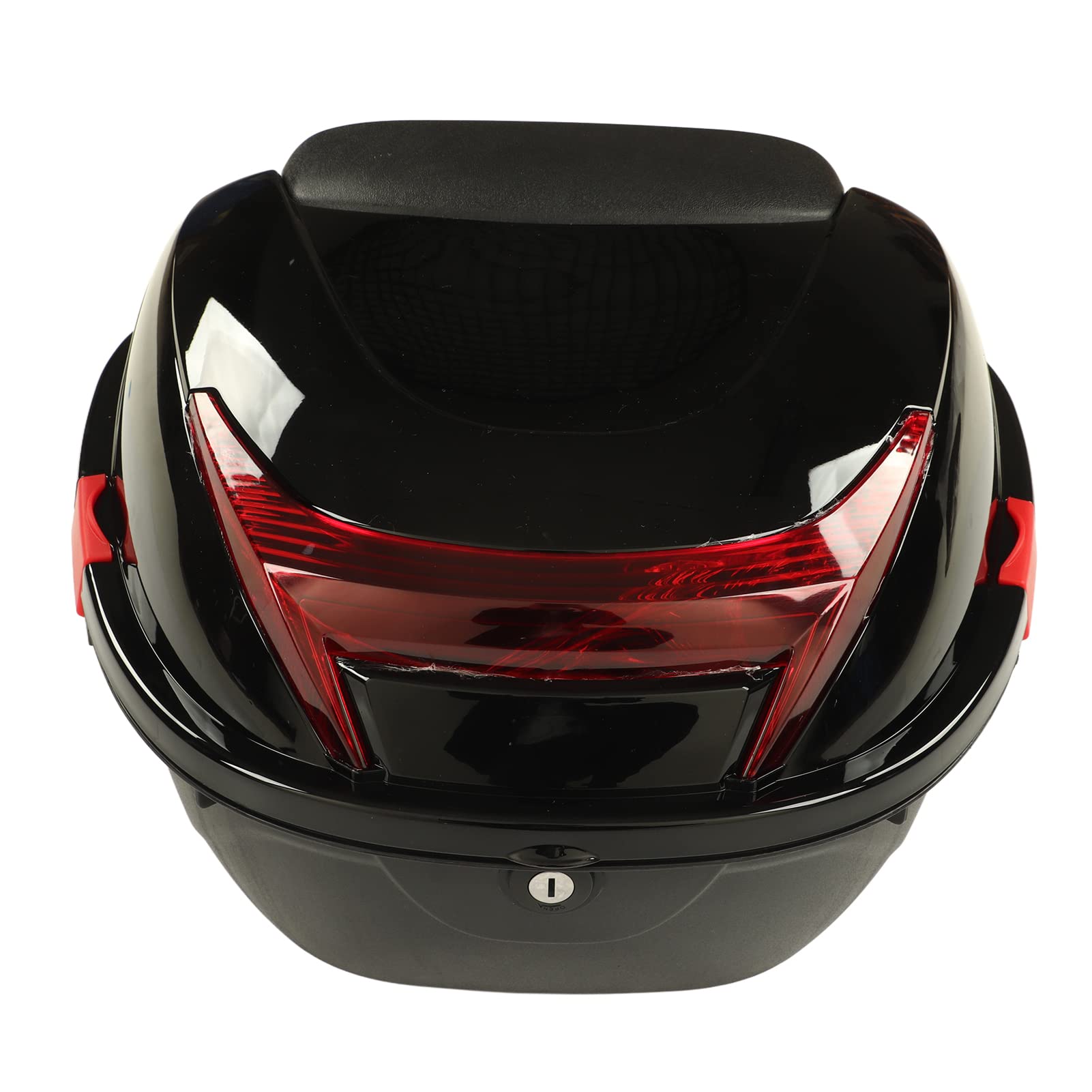 Waterproof Lockable Motorcycle Rear Top Box - Large Black Storage Case for Motorbike & Autocycle | Perfect for Commuting, Travel & Secure Gear Storage